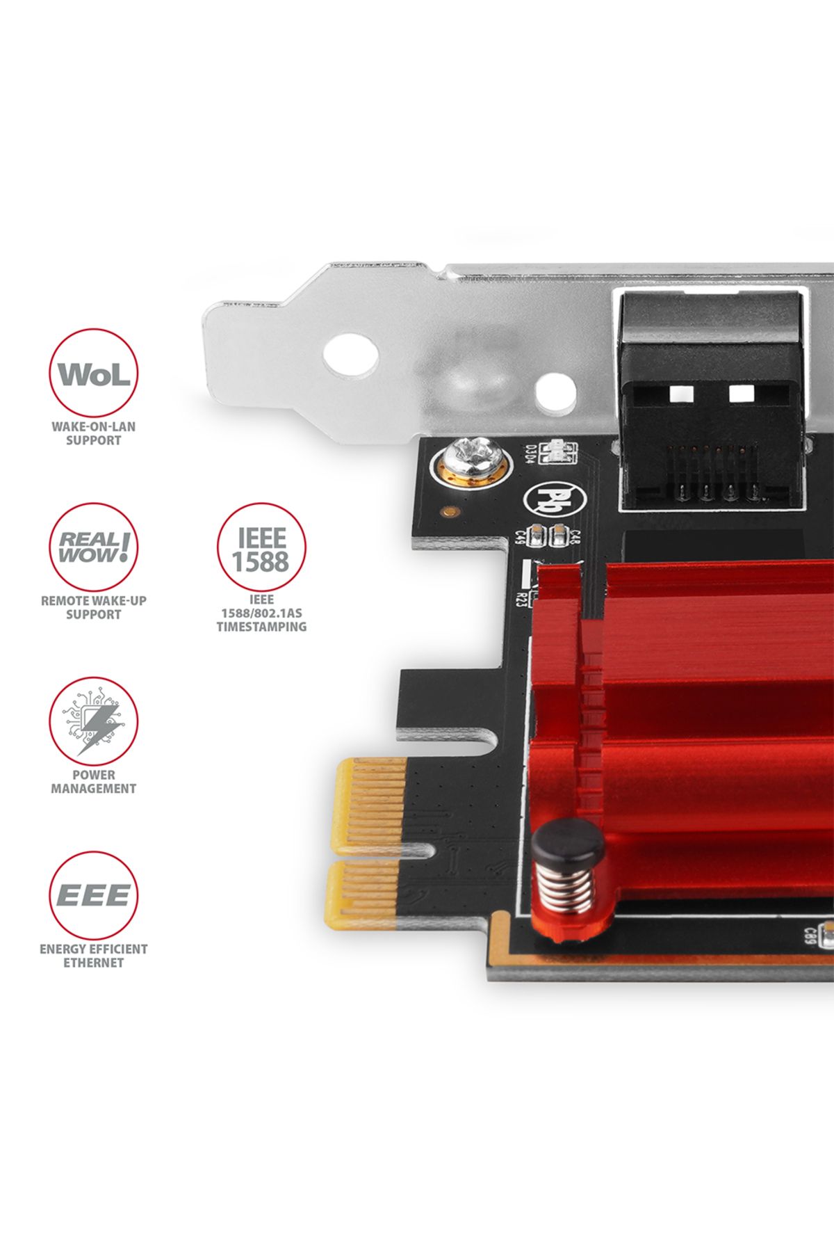 Axagon-PCI-Express network card with 2.5 Gbit/s transmission rate and PXE support | PCEE-G25 4