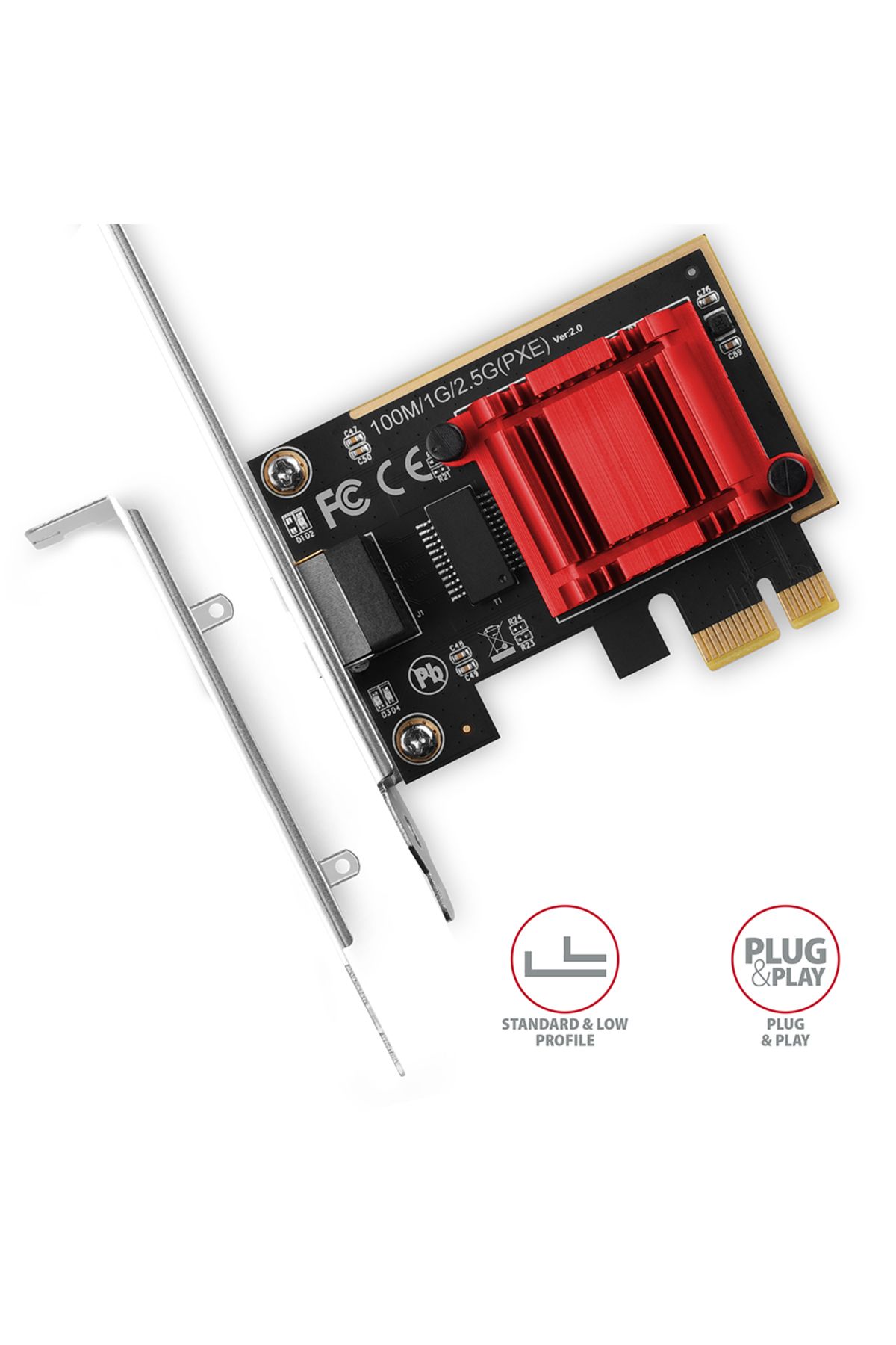Axagon-PCI-Express network card with 2.5 Gbit/s transmission rate and PXE support | PCEE-G25 3