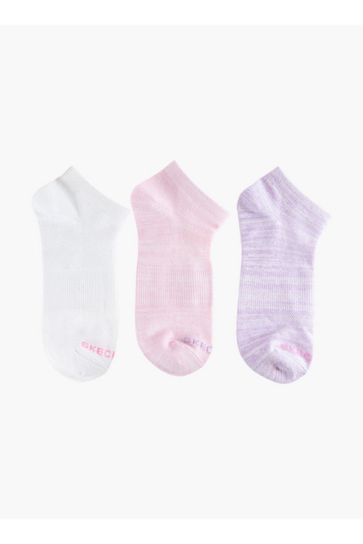 SKECHERS-Textured Non Terry Ankle Length Socks - Set of 3 1