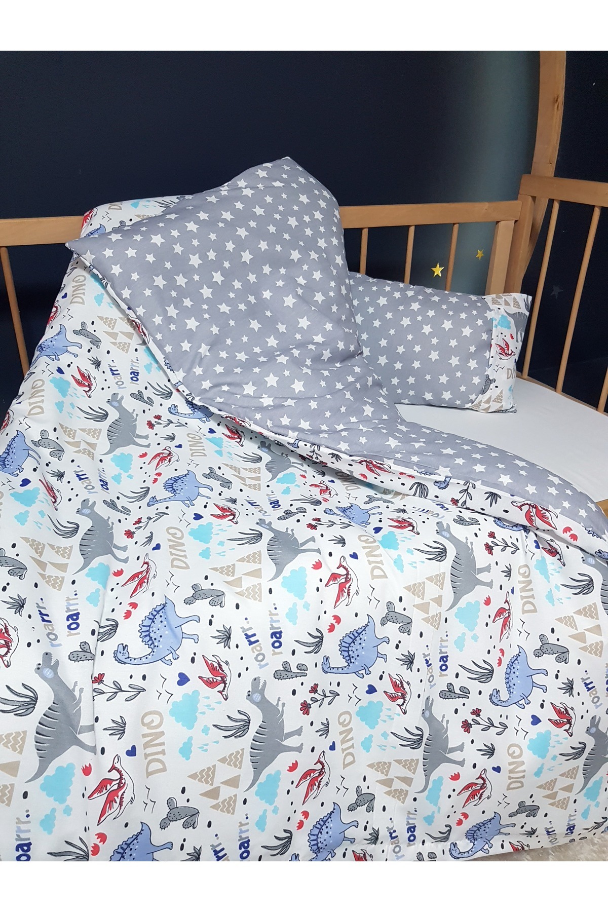 bebek_iklimi Bebek Yatak Örtüsü Tipi 3 Parça Nevresim Seti – Yorgan Kılıfı (95x135 cm), Çarşaf ve Yastık Kılıfı fotoğrafı 3 (önizleme)