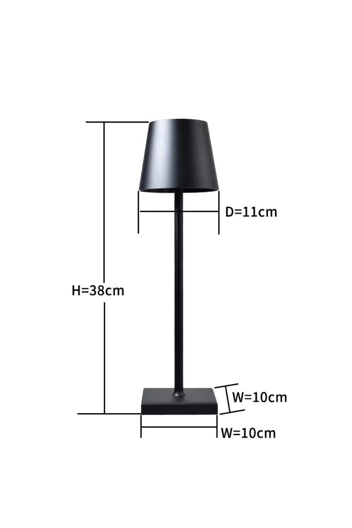 Tescomak-Rechargeable touch LED table lamp with telescopic rod, black 13
