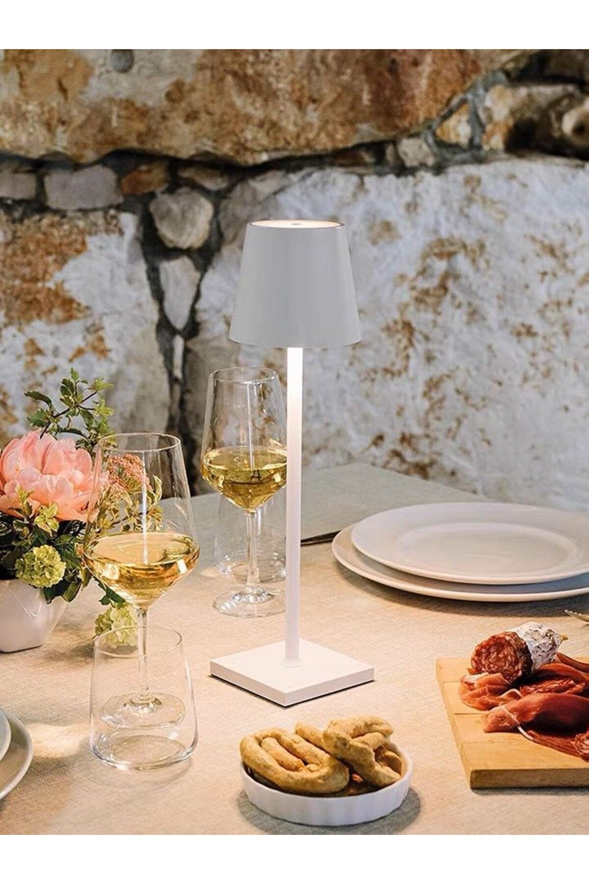 Tescomak-Rechargeable touch LED table lamp with silver telescopic rod 5