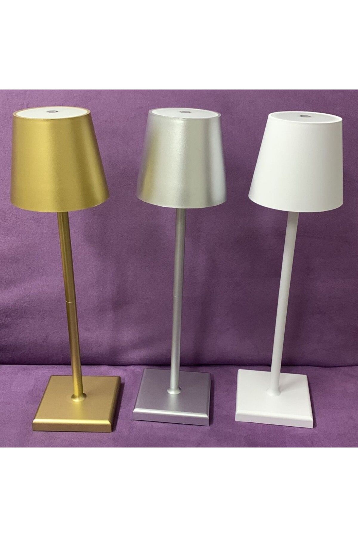 Tescomak-Rechargeable touch LED table lamp with gold telescopic rod 5