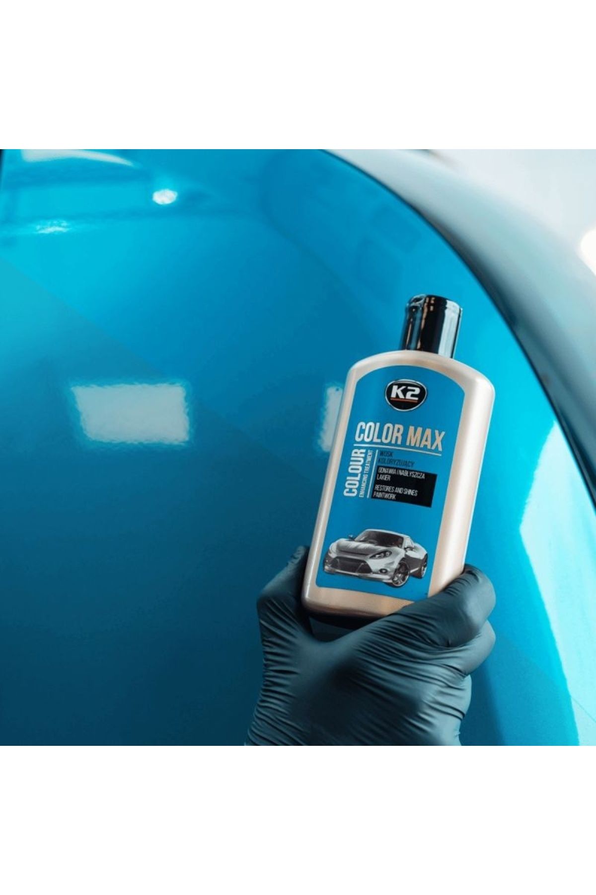 K2-Pasta de lustruit si ceruit 250ml, polish auto albastru, COLOR MAX Albastru 250ml. 5