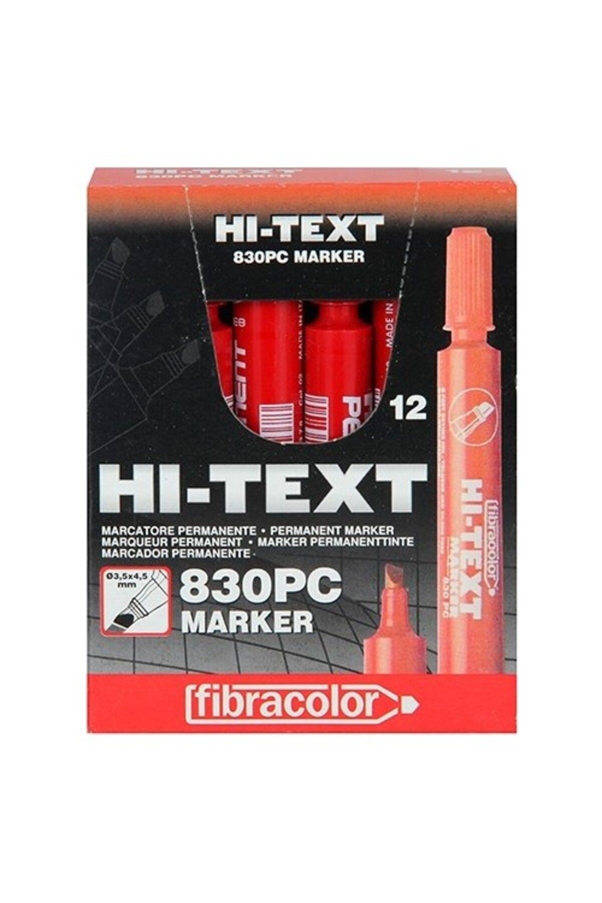 Ledarmy-Hi-Text 830Pc Red Felt Tip Marker 12 Pack Writing & Drawing Pen 1