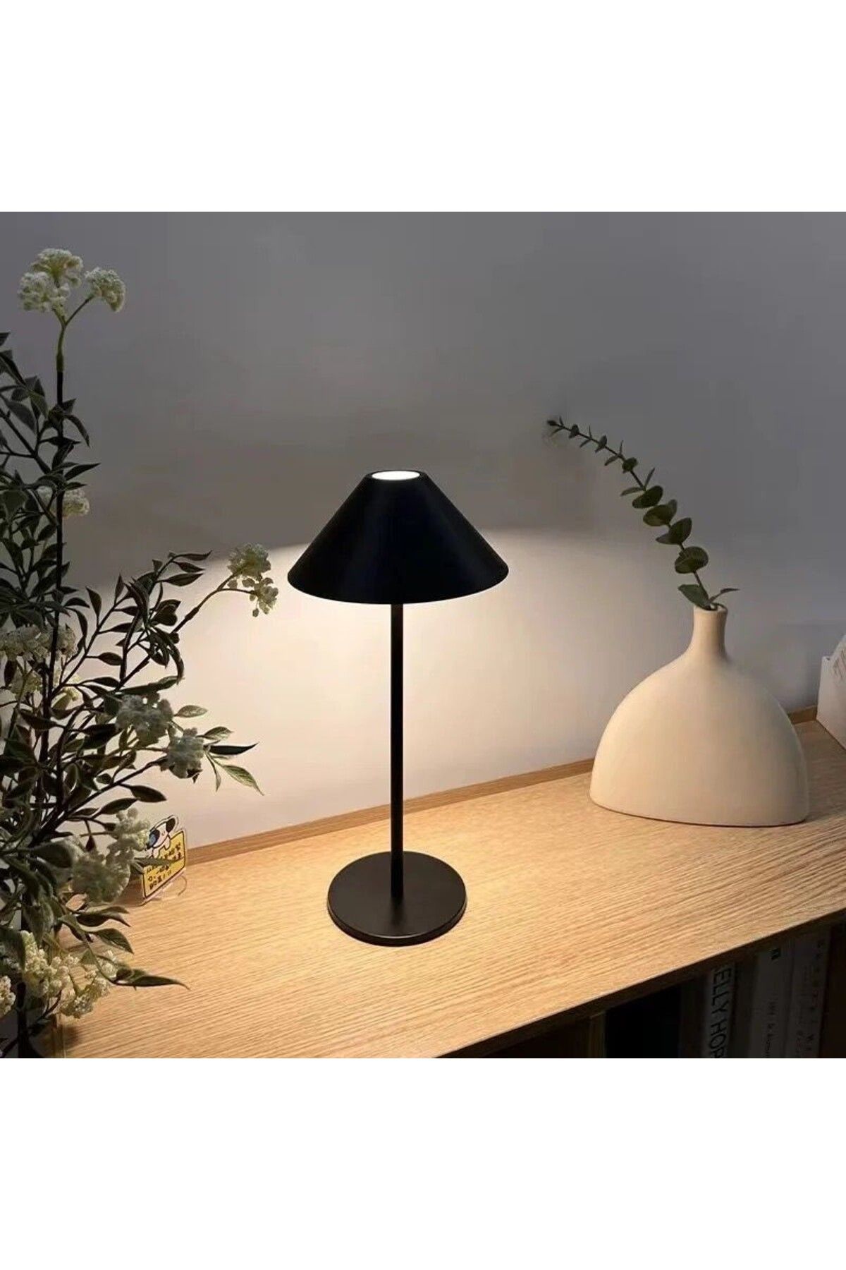 Tescomak-Rechargeable touch LED table lamp, 3 color temperatures, black 2