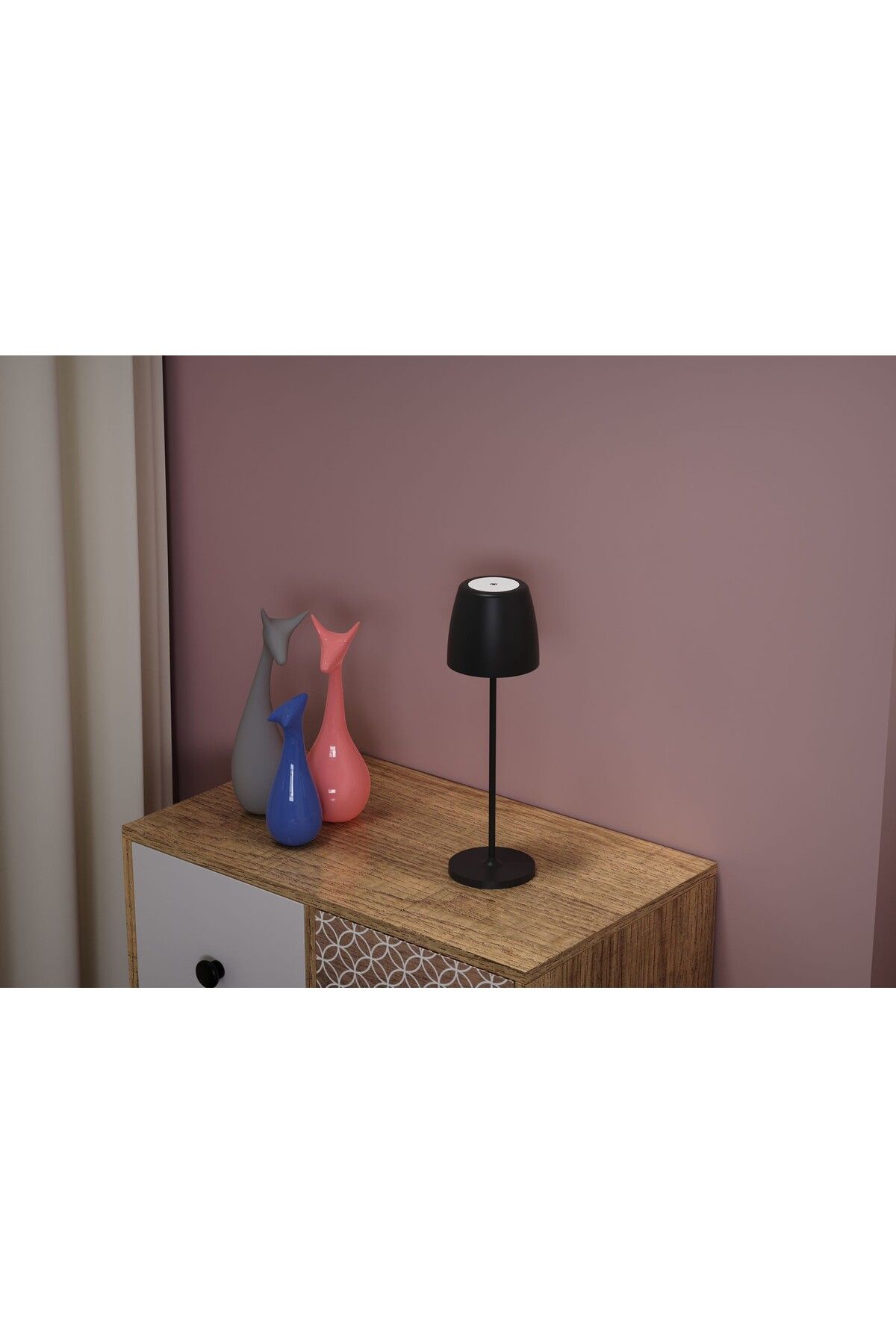 Tescomak-Rechargeable touch led table lamp with telescopic rod, 200LM black 9