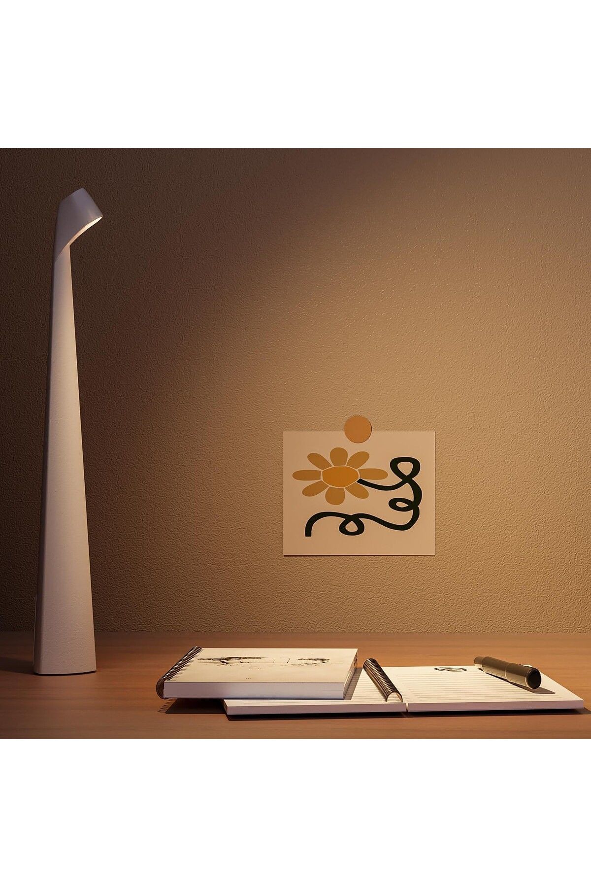 Tescomak-Rechargeable LED table lamp with 3 brightness levels, white 4