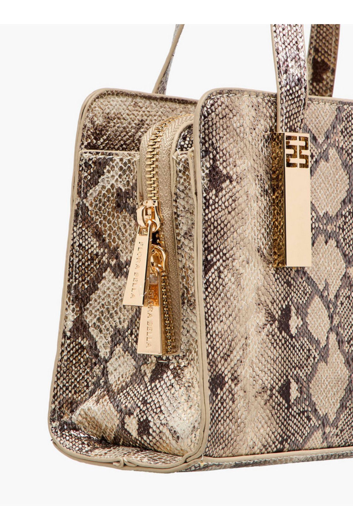 Flora Bella by Shoexpress-Flora Bella Solid Tote Bag with Double Handle and Zip Closure 5