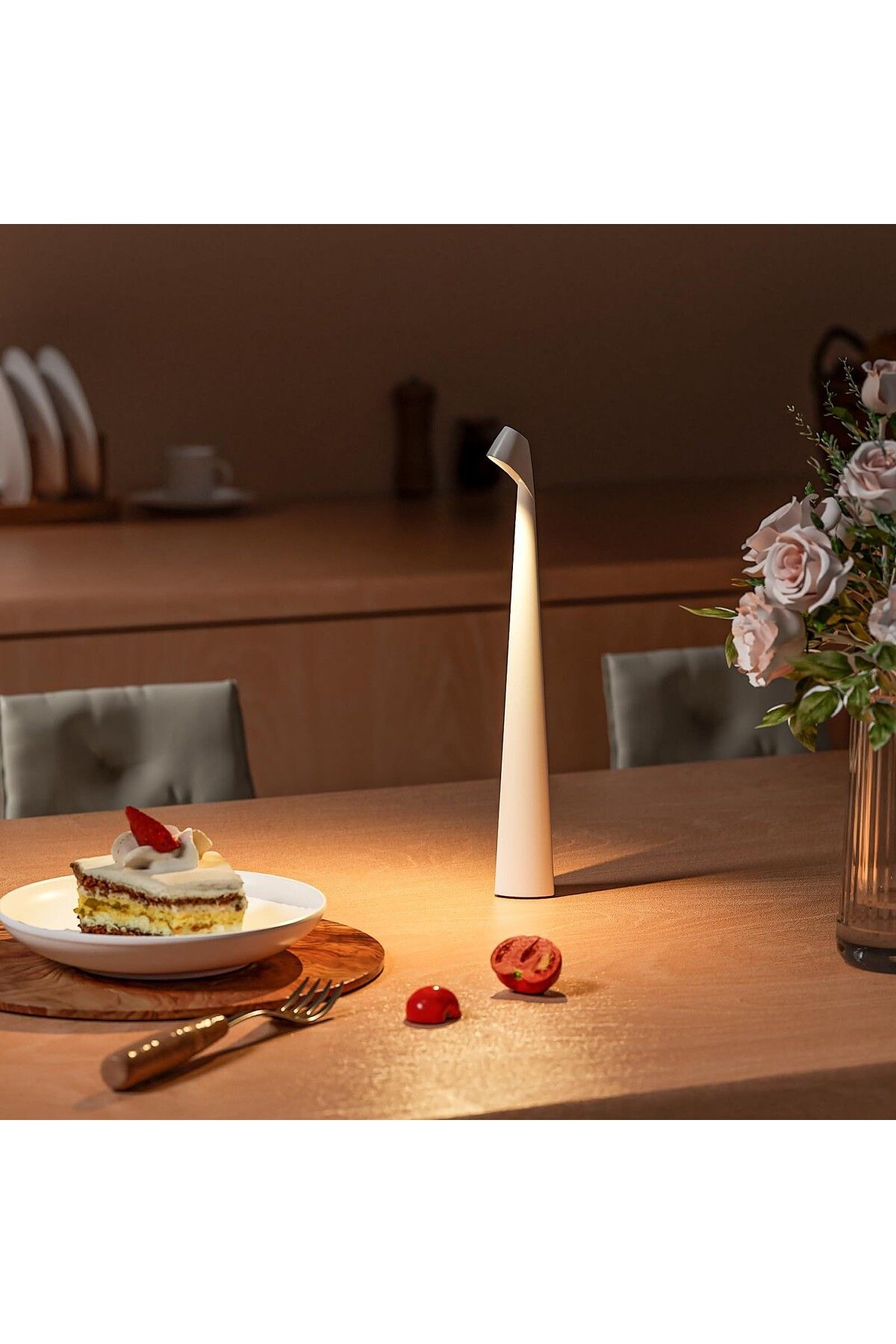 Tescomak-Rechargeable LED table lamp with 3 brightness levels, white 8