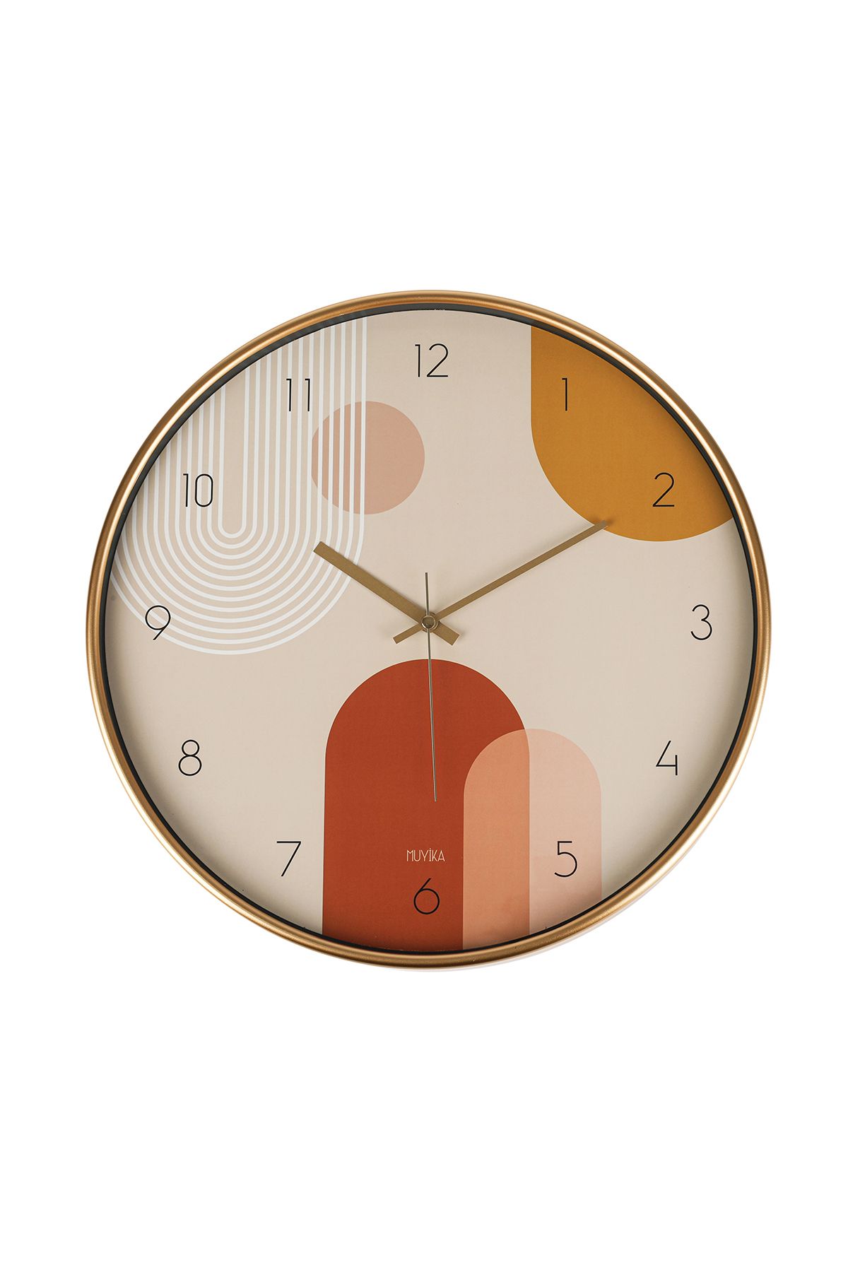 Muyika Design-Modern Wall Clock Bohemian Style with Silent Mechanism – Glass Front Surface, Digital Printing - Pino Bhm 42 5
