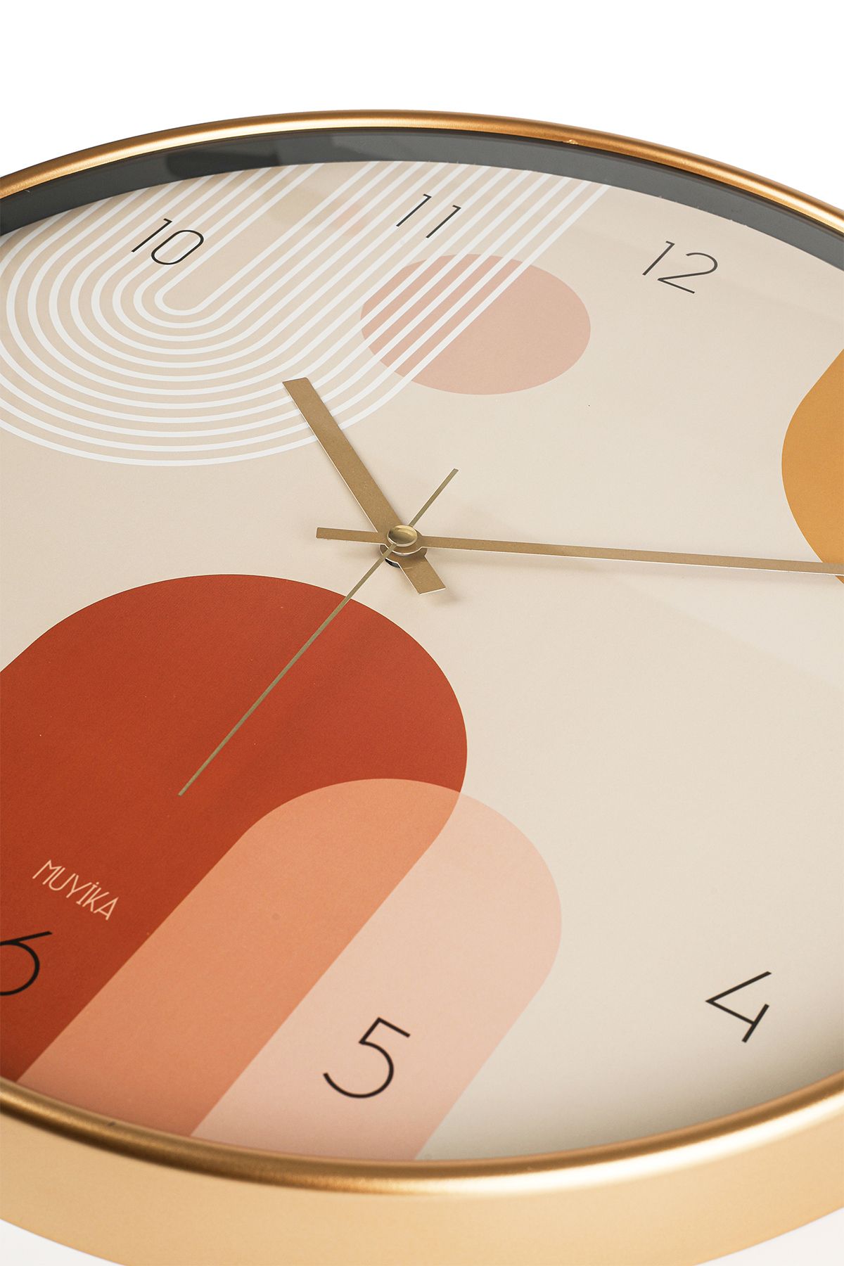 Muyika Design-Modern Wall Clock Bohemian Style with Silent Mechanism – Glass Front Surface, Digital Printing - Pino Bhm 42 3
