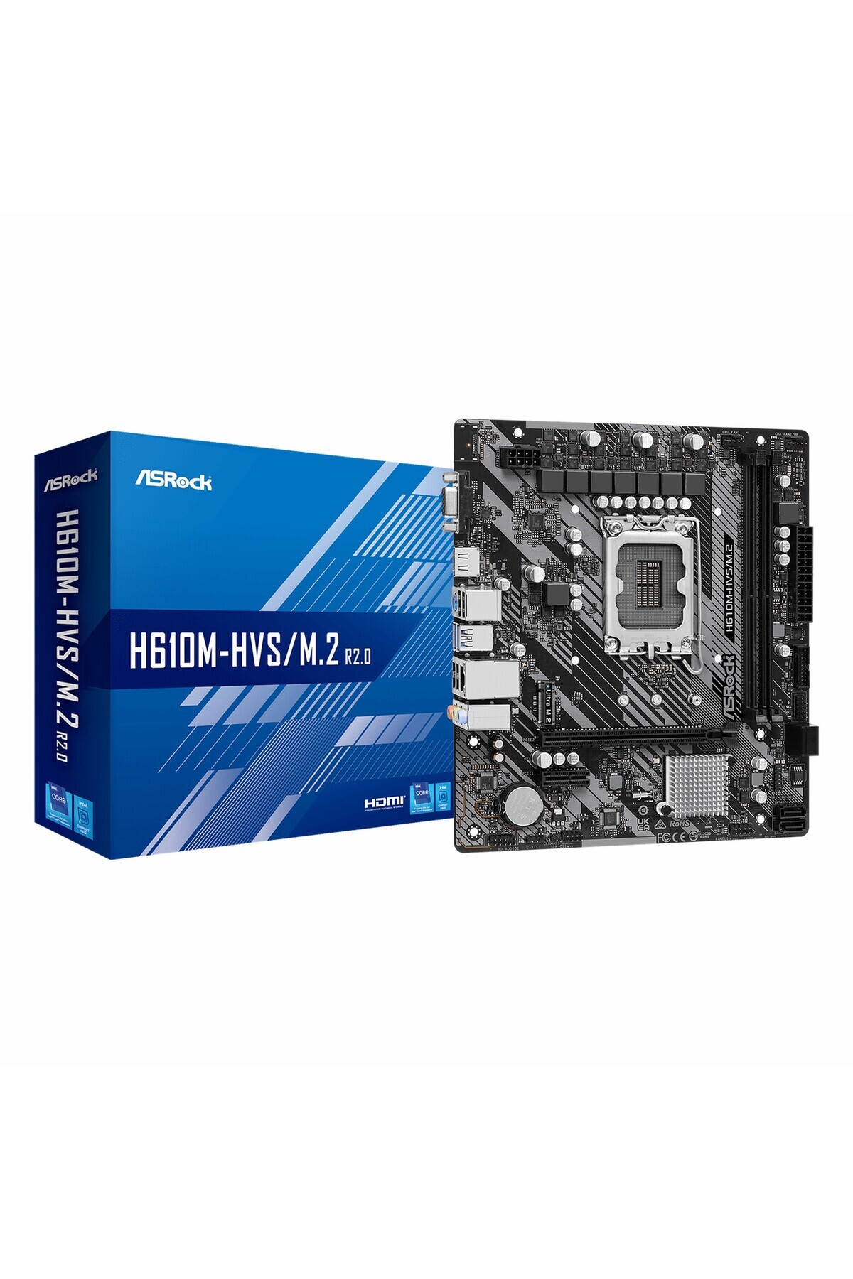 ASROCK-H610M-HVS/M.2 R2.0 DDR4 (3200 ميجا هرتز) OC M.2 VGA/HDMI PCIe 4.0 1700P mATX اللوحة الأم 1