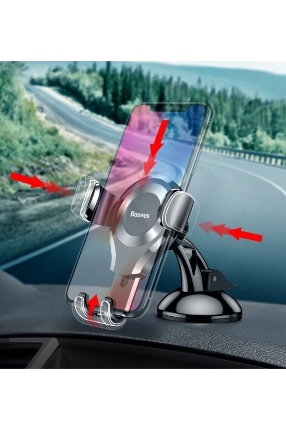 Baseus-Suport telefon auto cu control gravitațional pentru parbriz sau bord Osculum negru 11