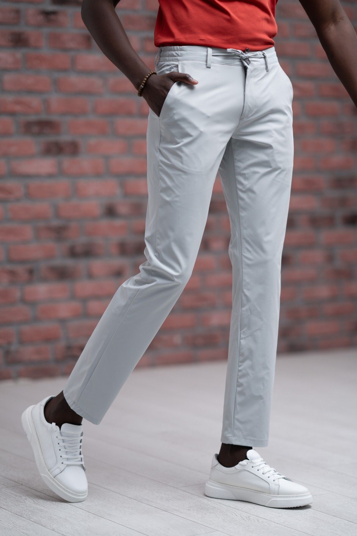 Paul Martin-Regular Fit Lycra Parachute Fabric Jogger Pants with Threaded Waist and Elastic 2