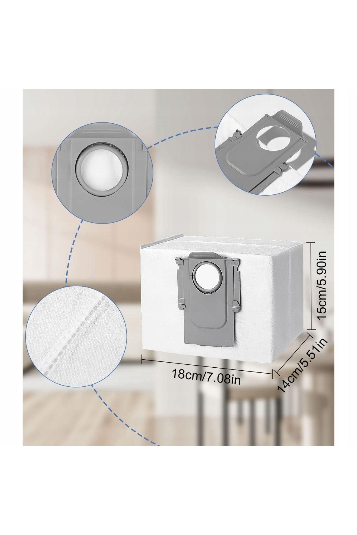 Rosfix-DustMaster BagSet X12 - Worki do stacji Xiaomi Roborock S7 S8 Q5 Q7 Q8 | 1,8L | 4-warstwowe 5