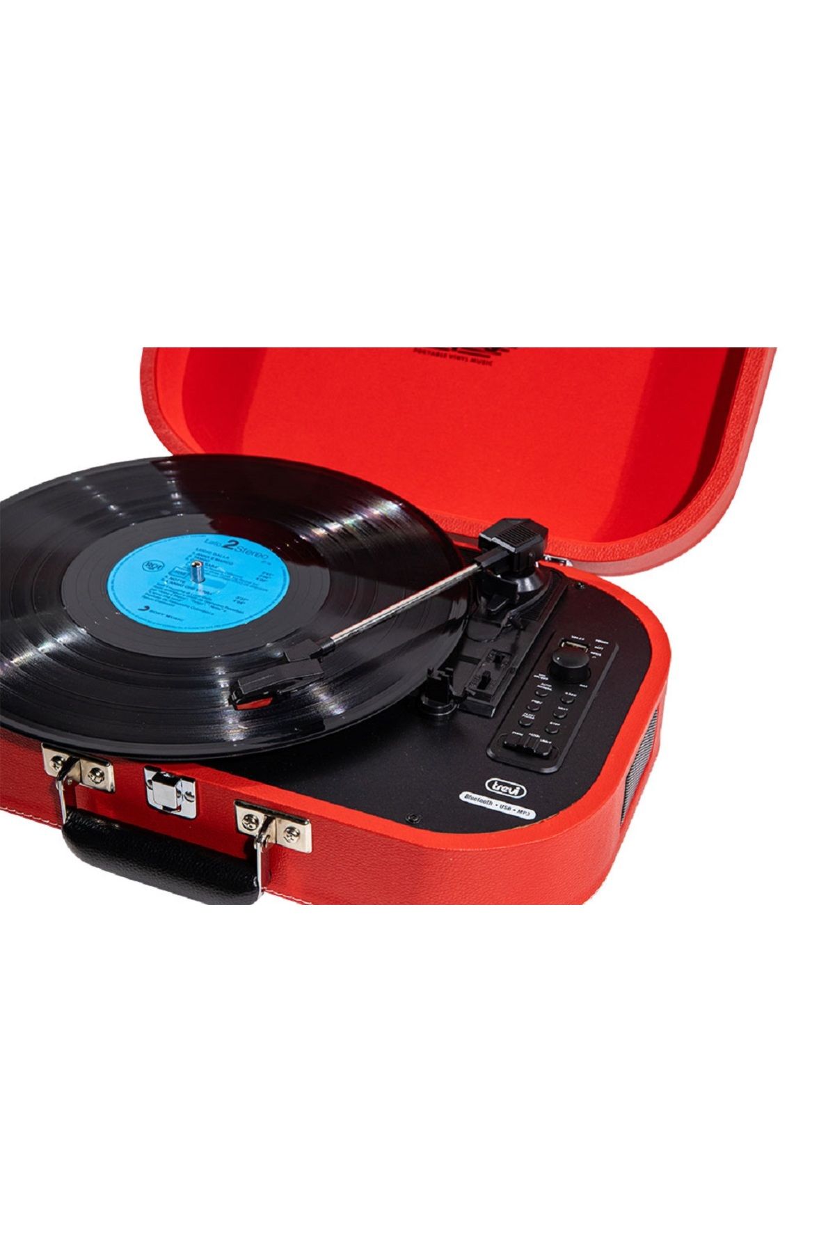 Trevi-Portable pickup with built-in battery, stereo recording on USB stick, Bluetooth, red 1