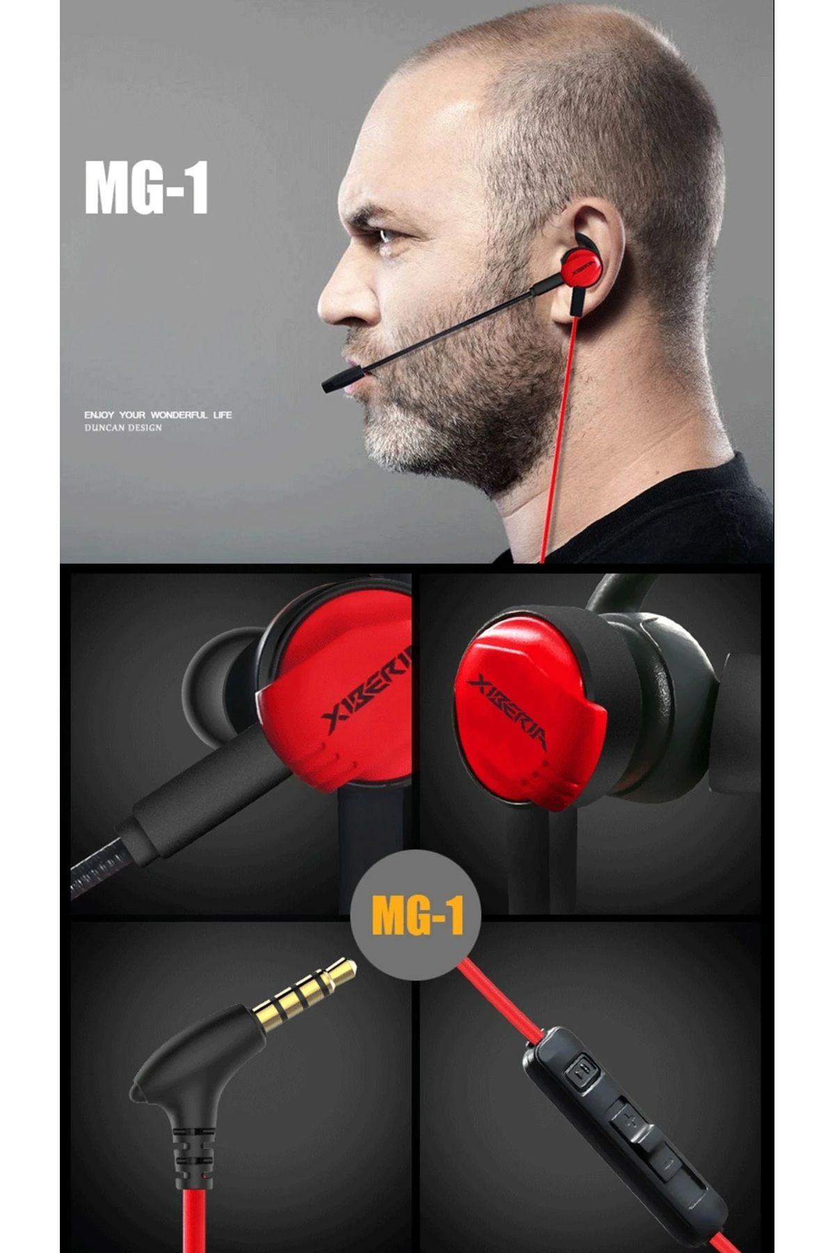 XIBERIA-Xperia MG-1 Wired Gaming Headset with 7.1 Surround Sound, 4D Vibration, Noise Isolation, and an External Sound Card for Control 4