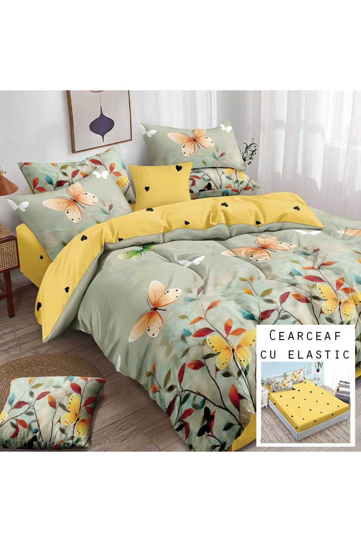 Patul Bubmac Finet Linen, Sulphur, Διπλό Κρεβάτι, 2 Άτομα, Εντοιχιζόμενο Σεντ...