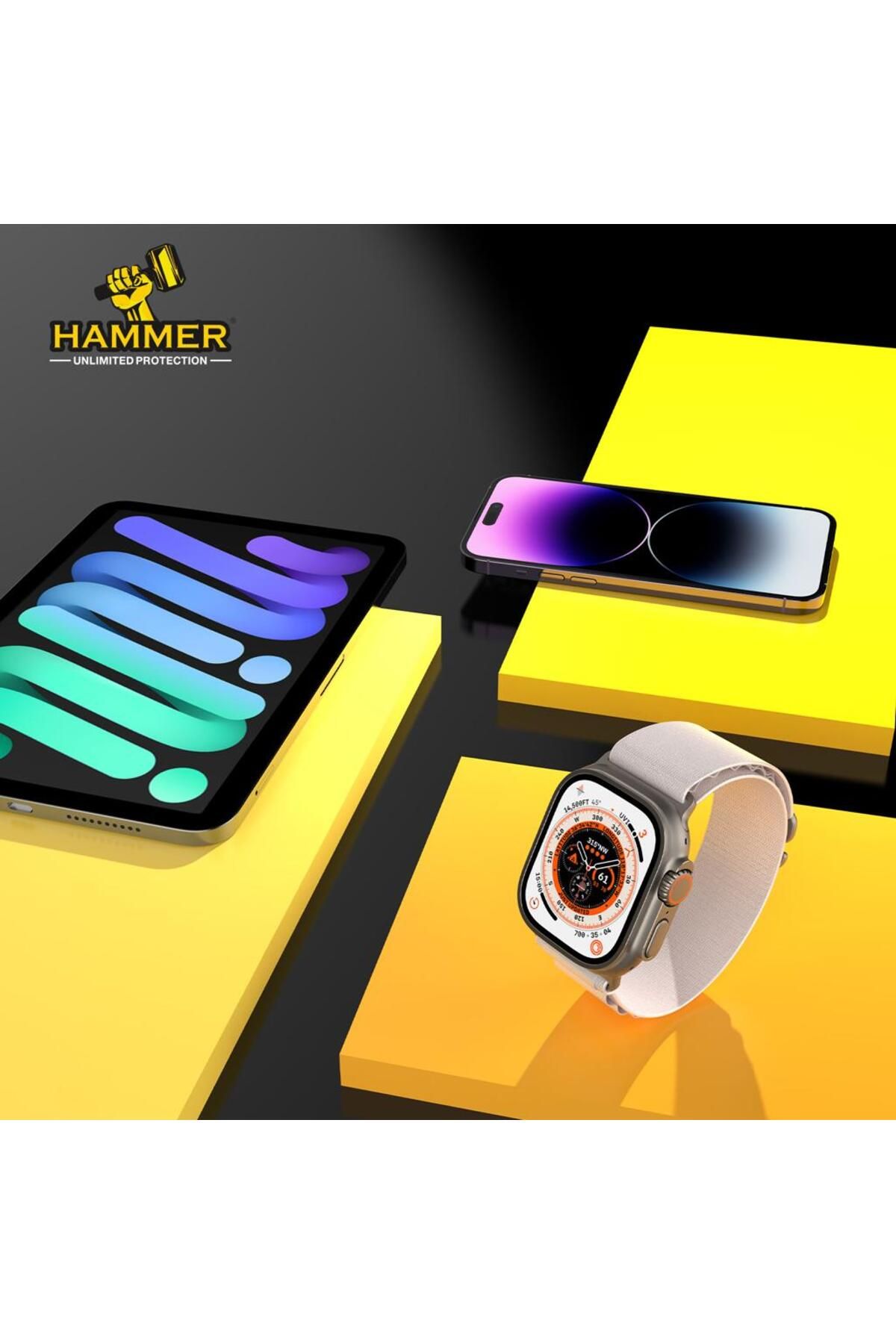 Hammer-Hammer Watch Protector 3 in 1 49mm First and Second Edition Anti-shatter and Anti-fingerprint Self-Adhesive Transparent 4