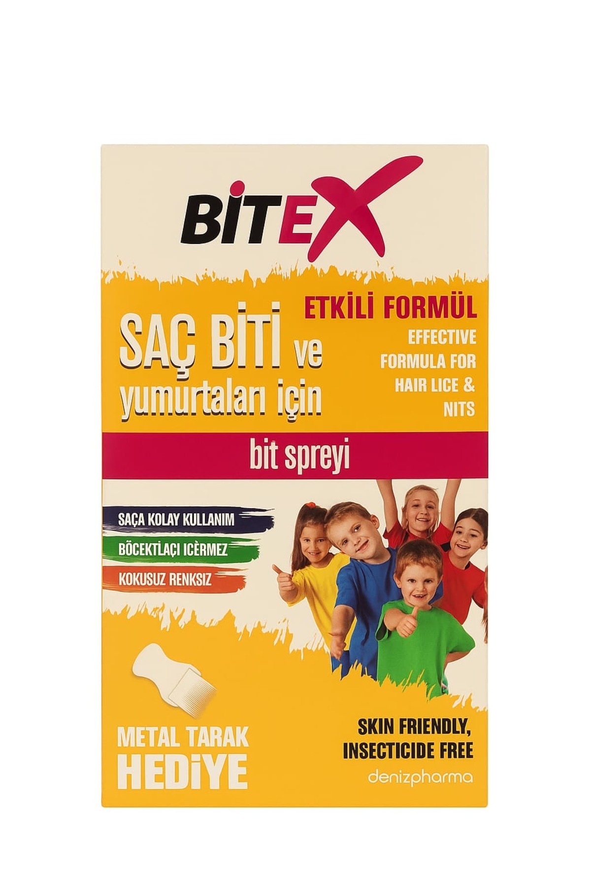 Bitex Saç Biti Ve Yumurtaları Için Bit Spreyi 100 ml Metal Tarak Hediyeli Skt 1.2028