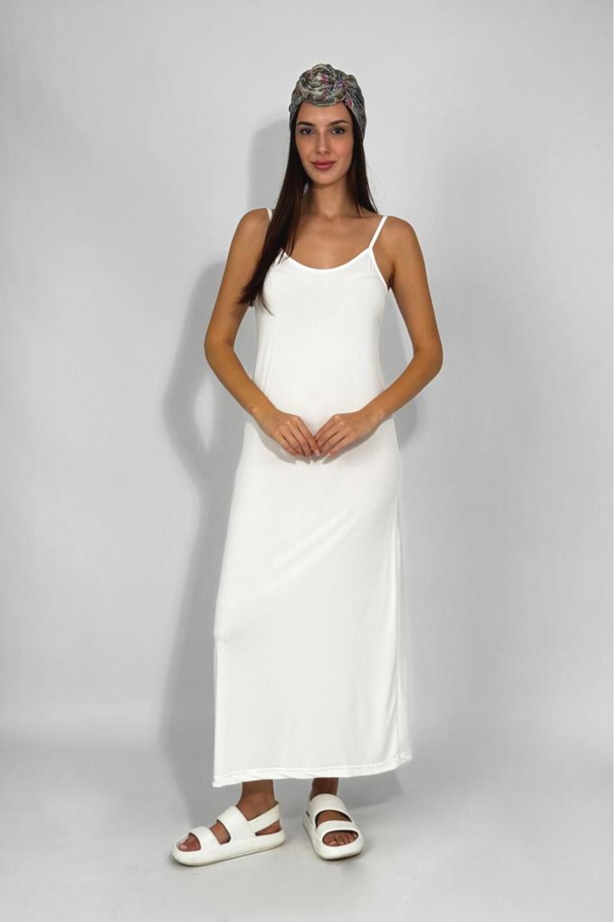 Betimoda-Rochie lungă pentru femei, din țesătură Sandy, cu curea de frânghie, culoare uni, ajustată/îmbrățișată, strânsă, elastică, confortabilă, ecru 2