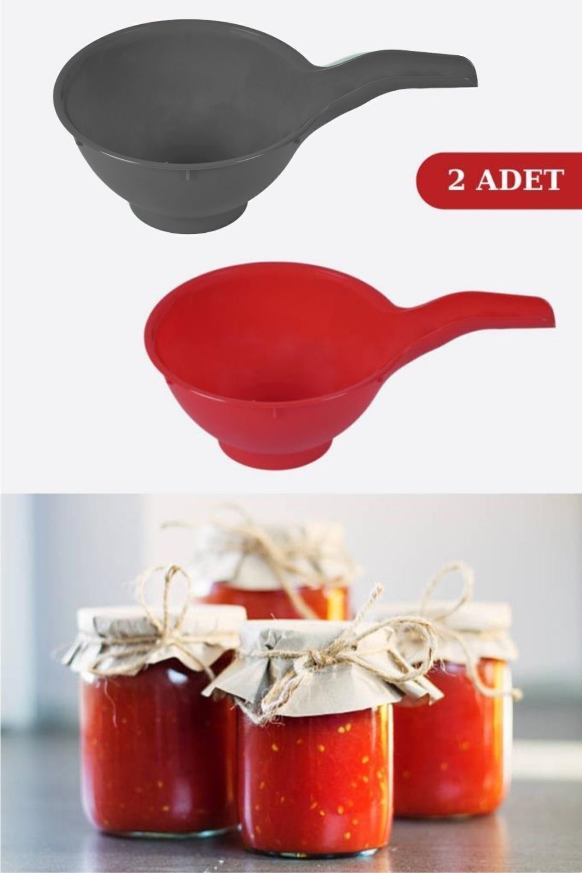 Assess Store Kavanoz Hunisi - 2'li Set Mutfağınız Için Kavanoz Hunisi 2'li Kavanoz Doldurma Hunisi 2'li