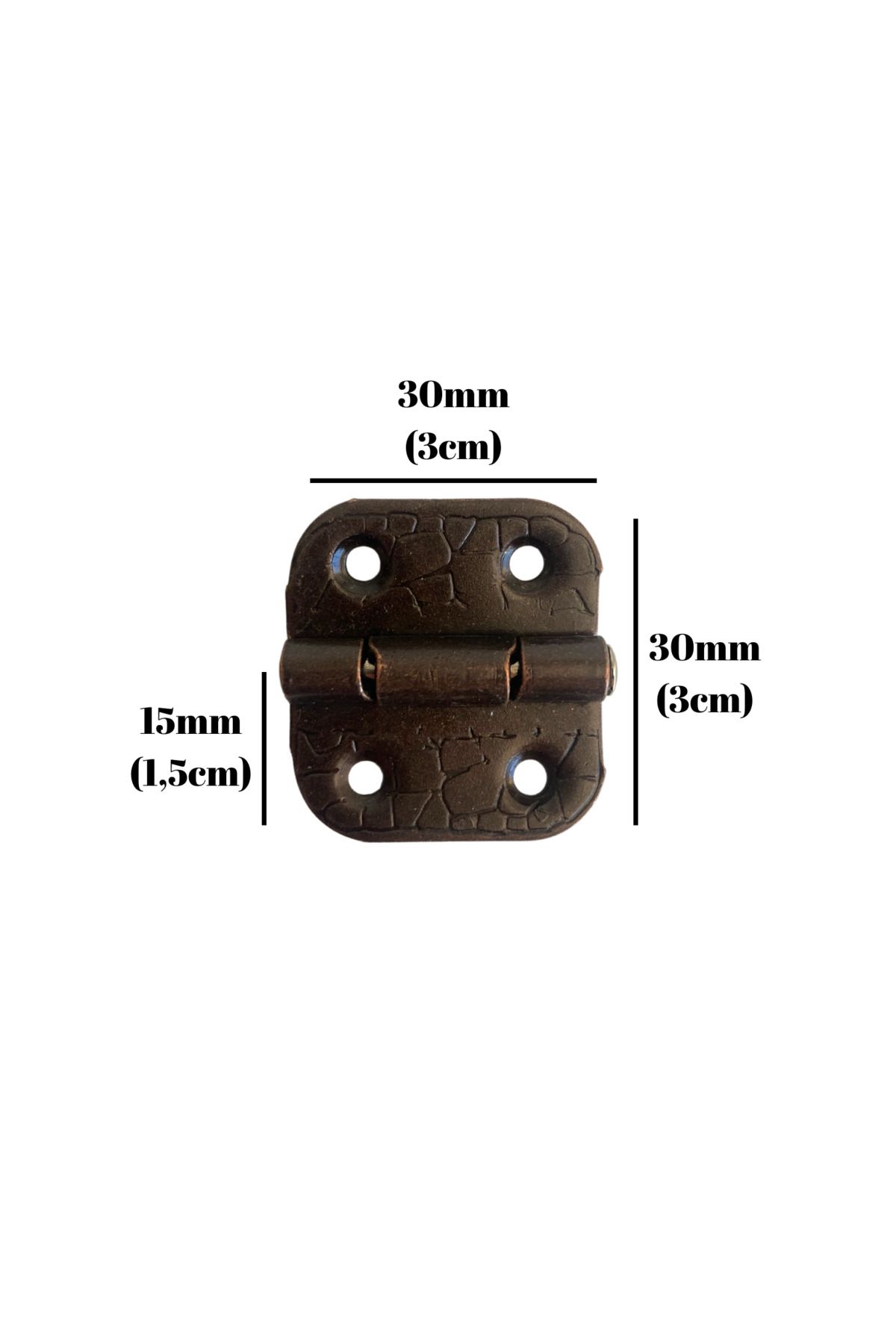 DSYapıAksesuar-Backgammon Hinge Furniture Box Hinge with Stop (Bronze) (4 Pcs) (Width: 3cm Length: 3cm) 5