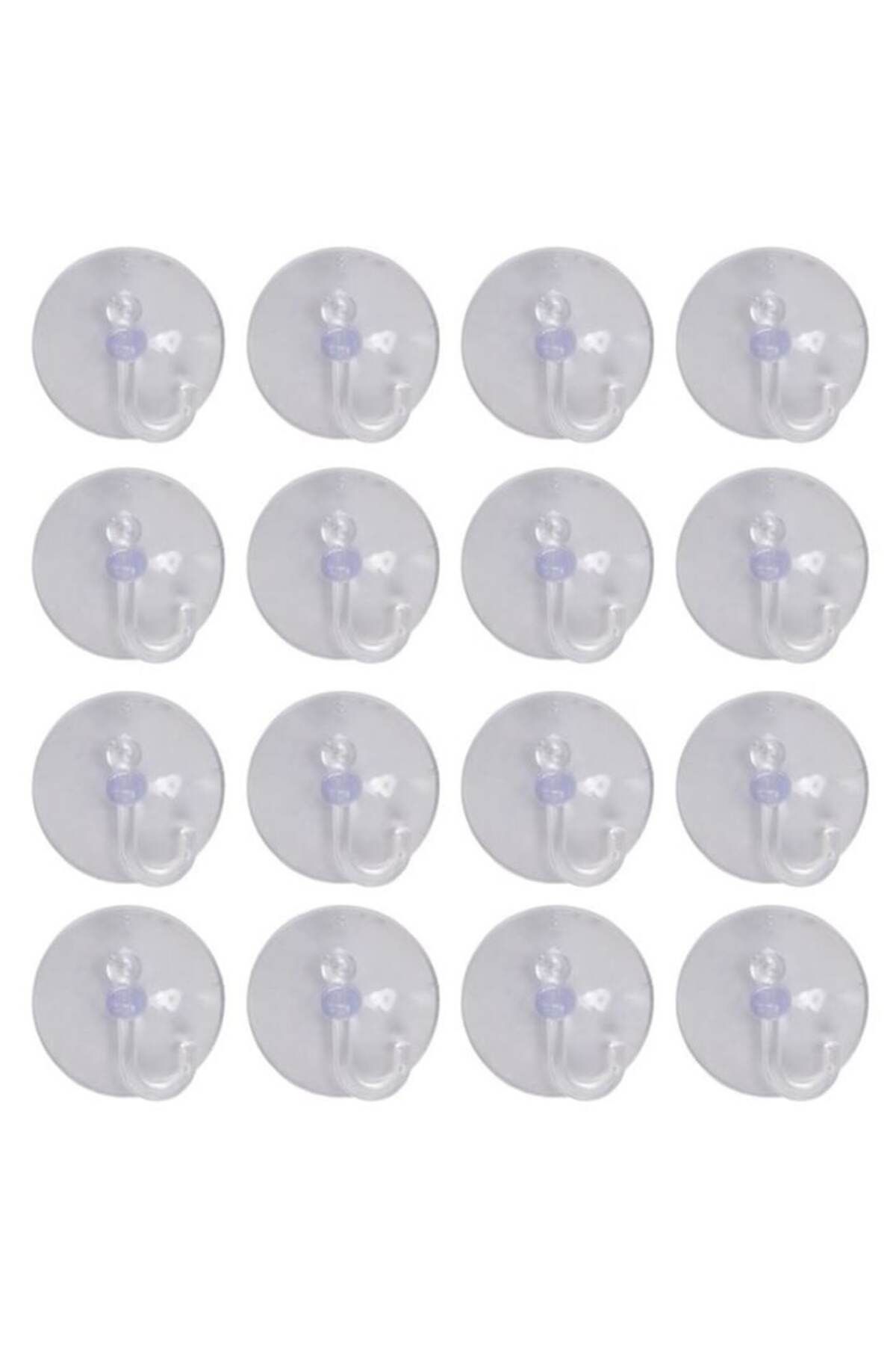 Carrefour-Set of 20 Suction Cups with Hooks, Transparent 2