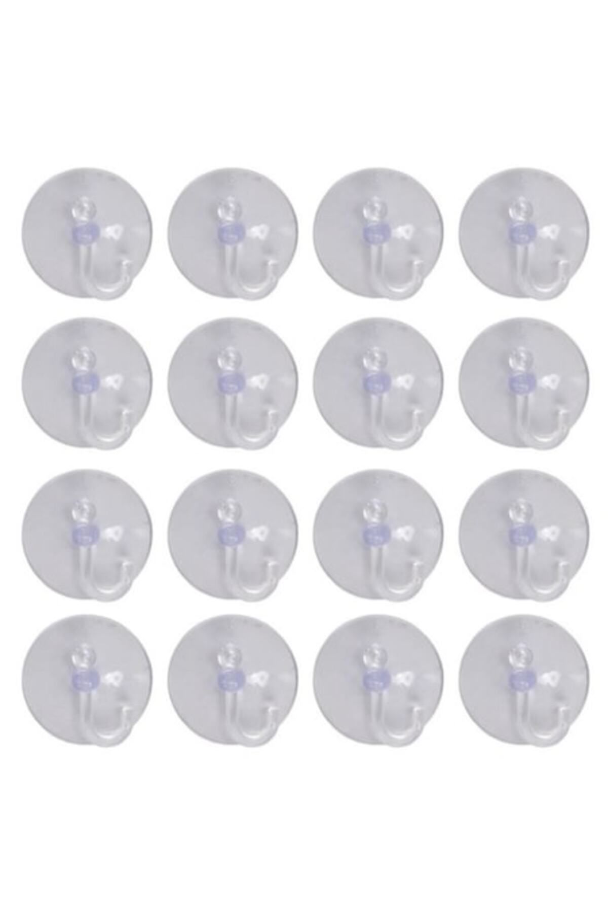Carrefour-Set of 20 Suction Cups with Hooks, Transparent 1