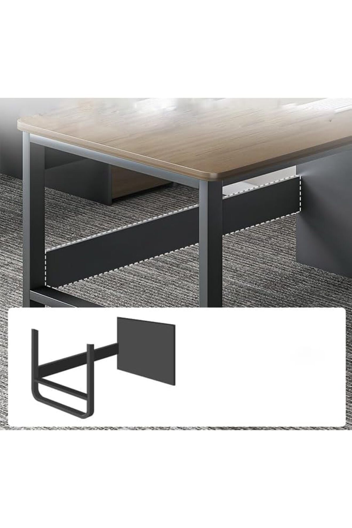 Türkiye-Multifunctional Computer Table And Office Desk With 3 Drawers 120 cm 3