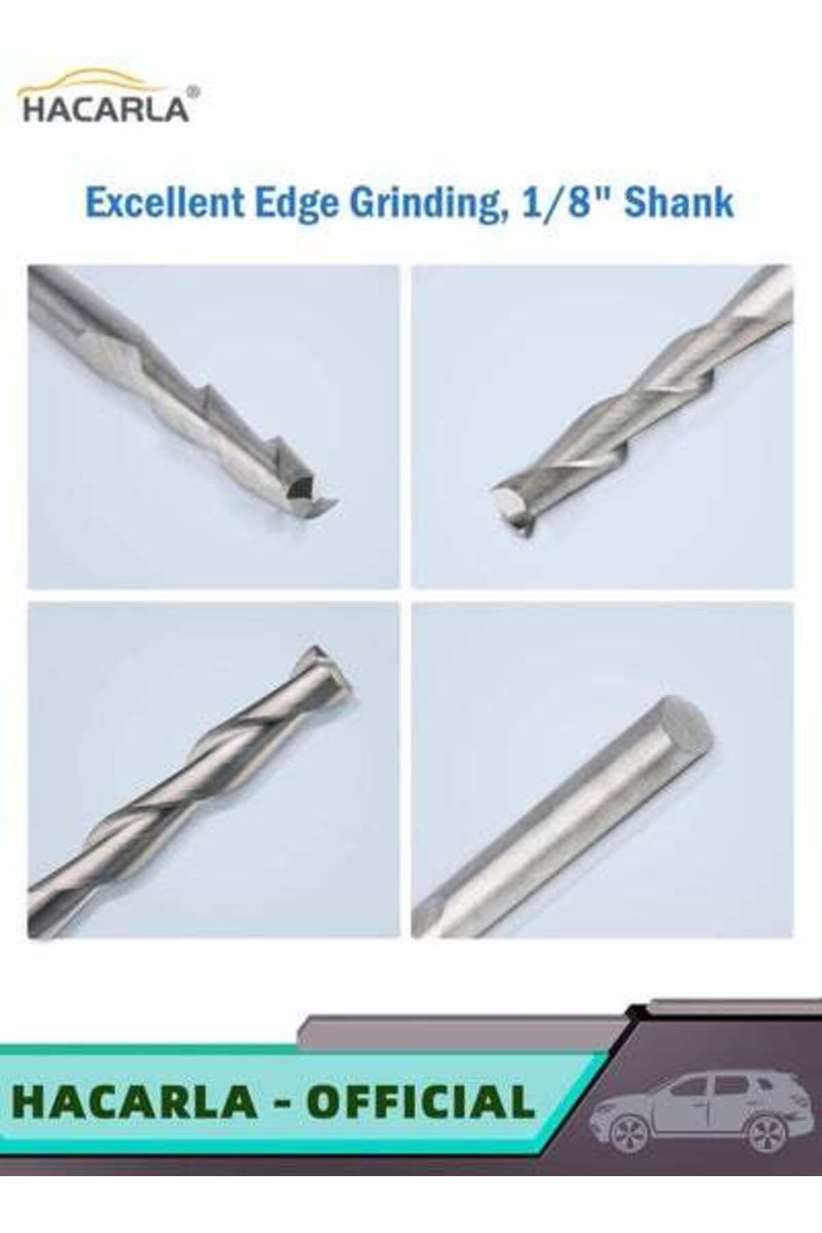 MOTIM-10 PCS 3.175 17mm Carbide Flat Nose End Mill CNC Router Bits Double Flute Upcut Spiral Set Tool 2