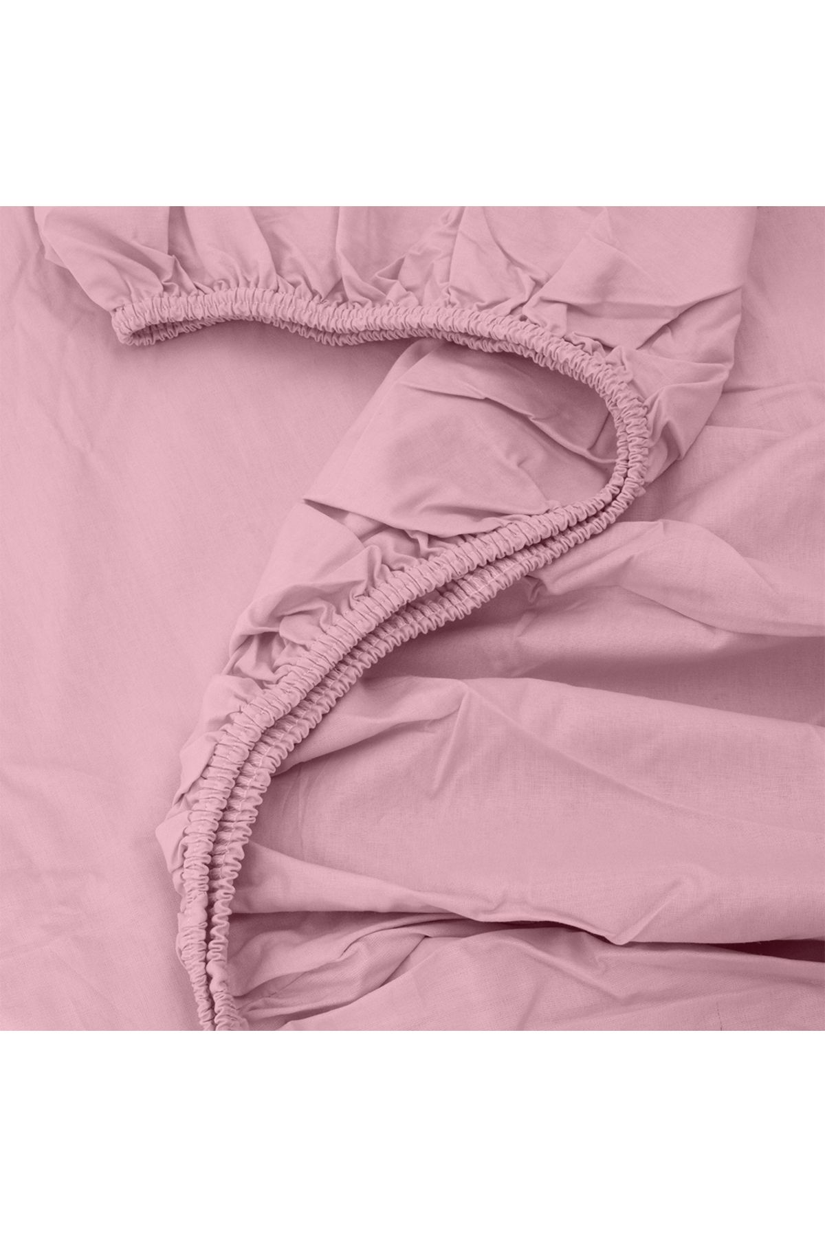 Altınbaşak-Freesia Double Ranforce Fitted Sheet 200X200+35 cm Powder 4