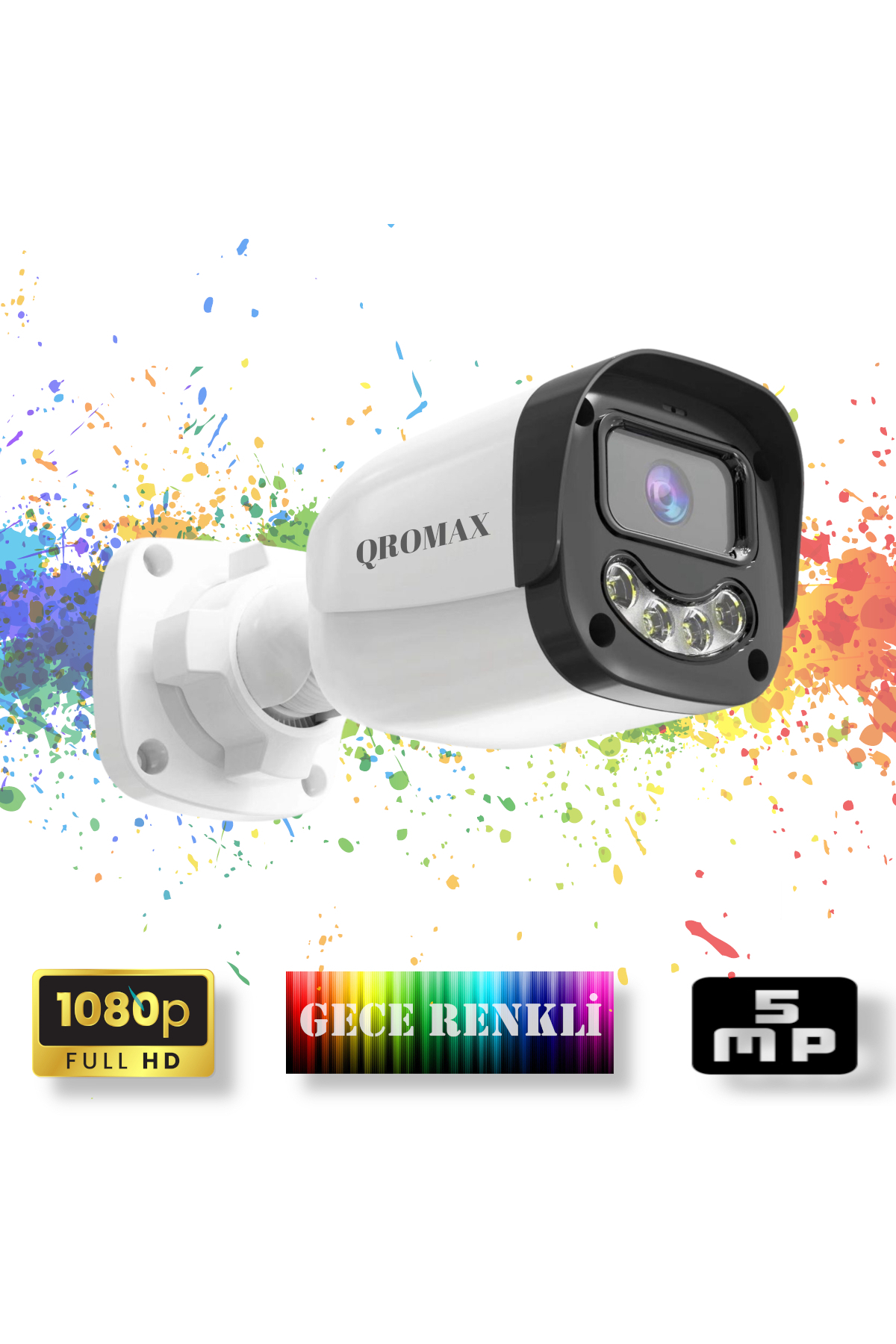 qromax 4 Kameralı Set - Gece Renkli Hareket Algılayan 5MP SONY