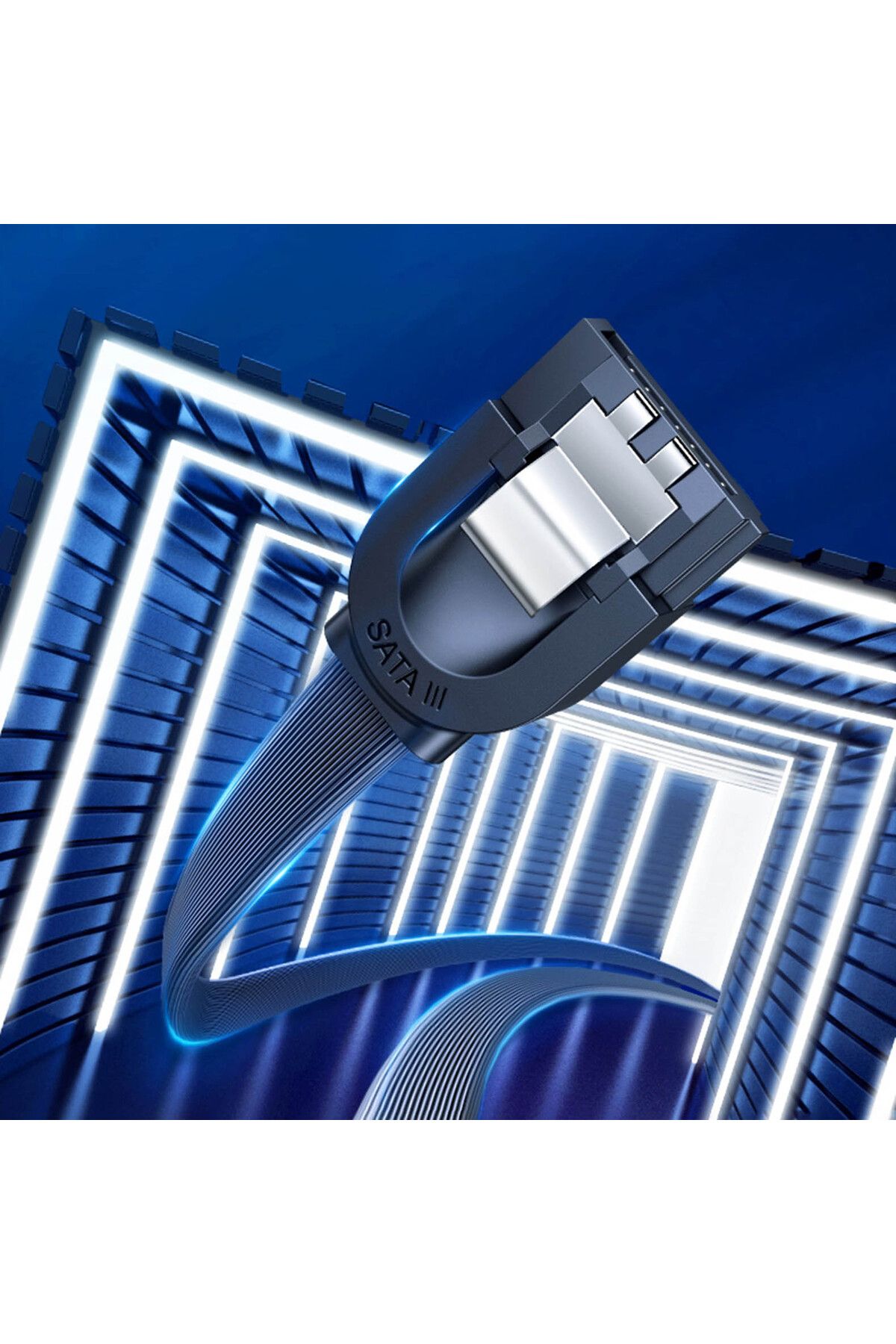 Ugreen-Cablu plat unghiular SATA 1.0-3.0 până la 5Gb/s 0.5m - negru 4