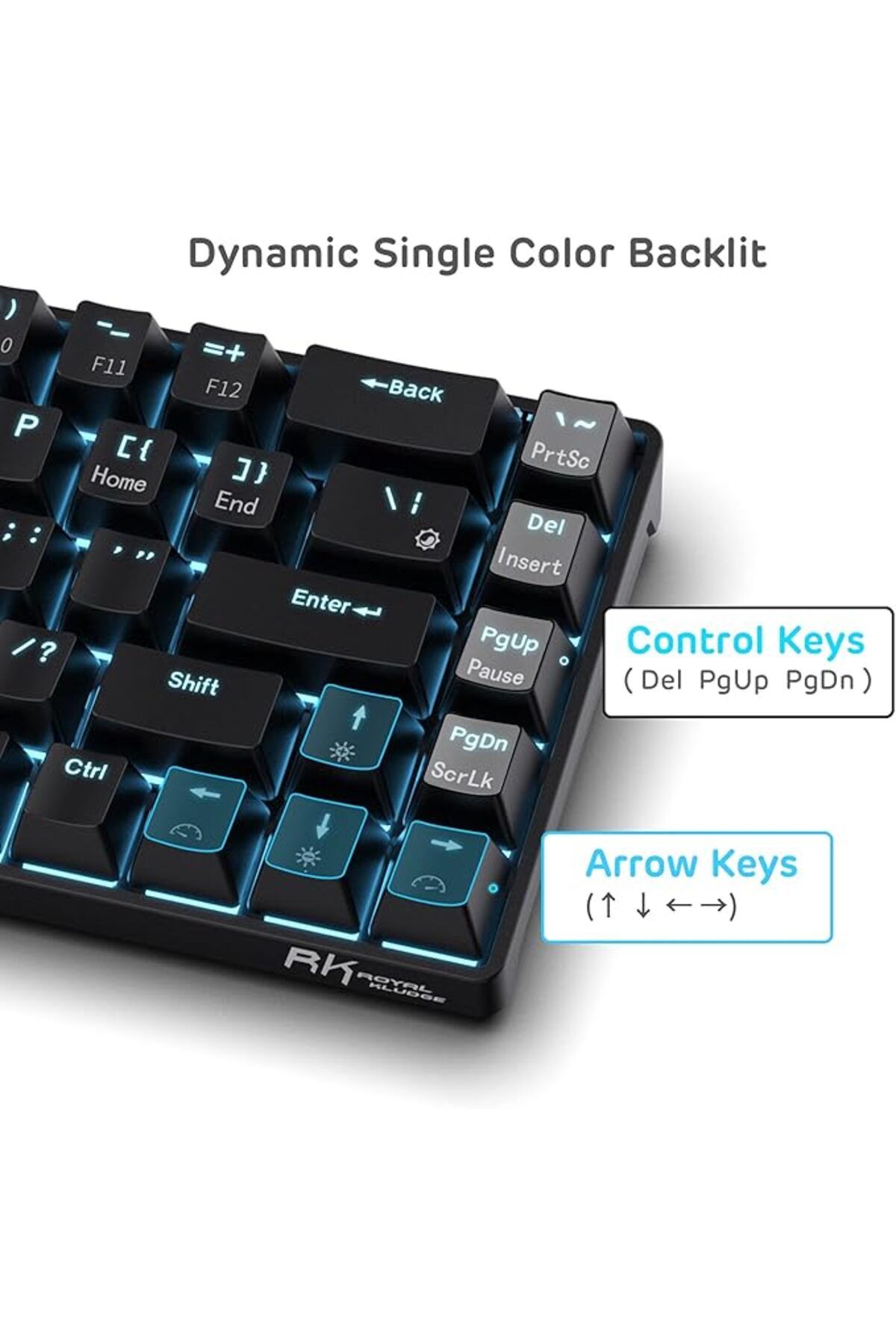 COOYA-Gaming Keyboard Wireless Hot Swappable,with Stand-Alone Arrow/Control Keys, Black, Quiet Red Switch 6