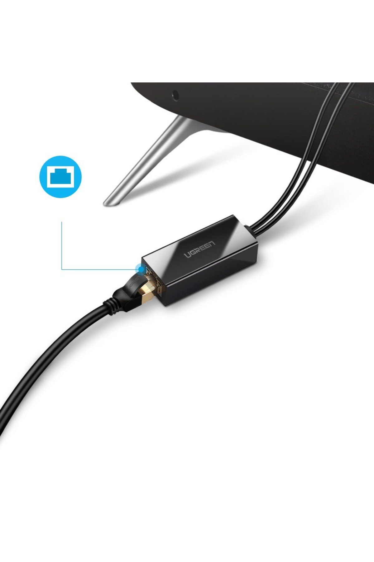 Ugreen-Zewnętrzna karta sieciowa LAN micro USB 100Mbps do Chromecast 1m czarny 6