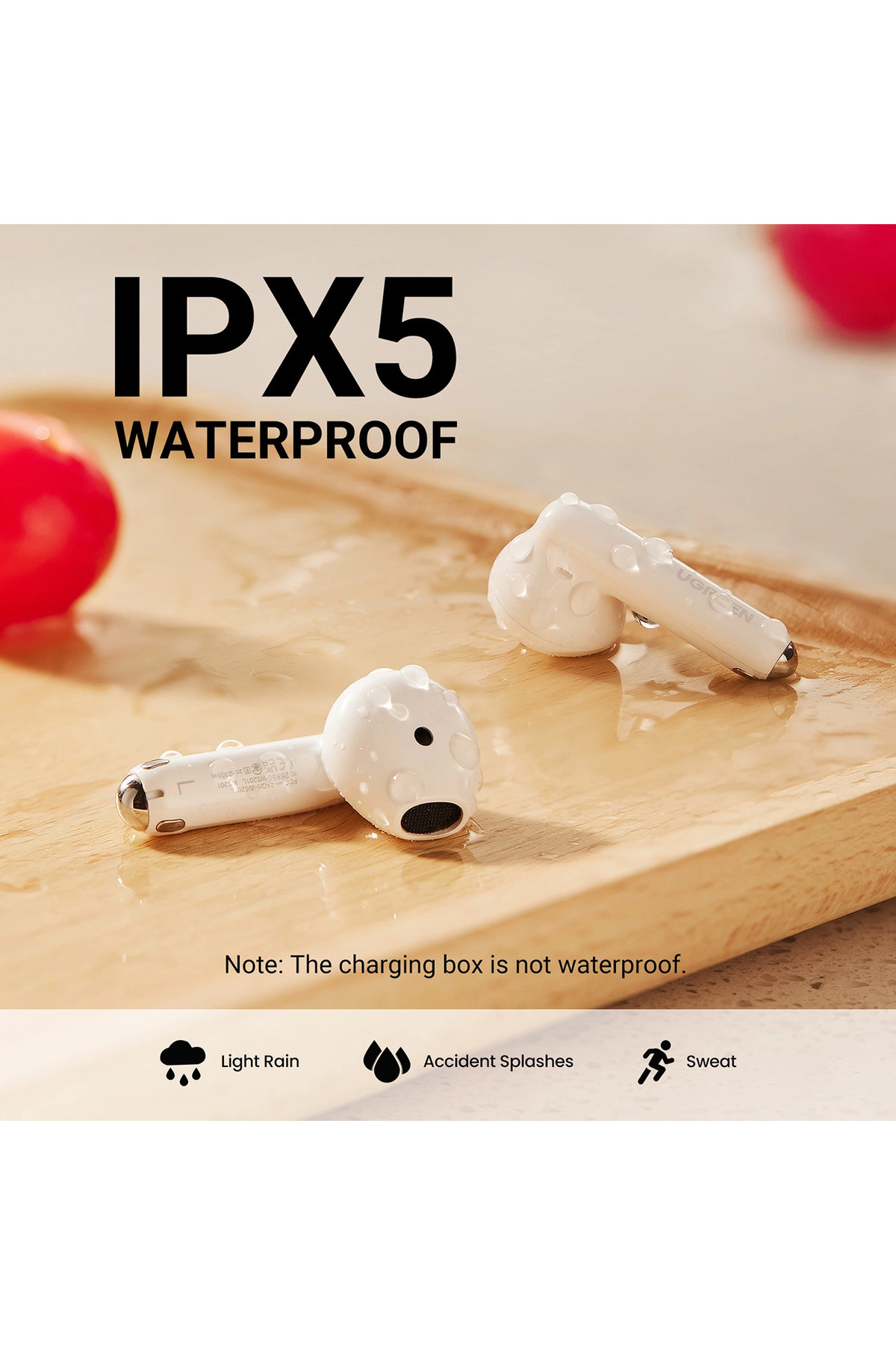 Ugreen-Căști wireless Bluetooth HiTune H5 TWS: 5.3 USB-C Alb 7