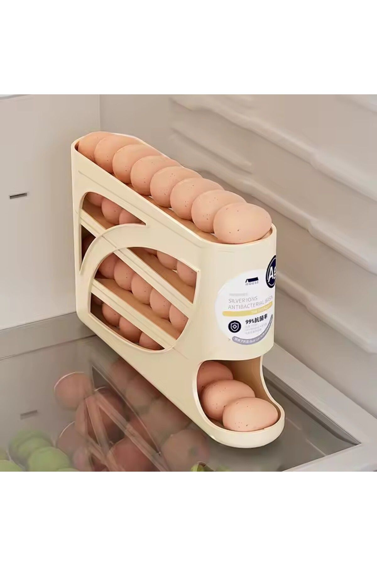 OEM-Egg Storage Box, , Automatic Sliding, Compact Design for Fridge, Space-Saving, Durable 3