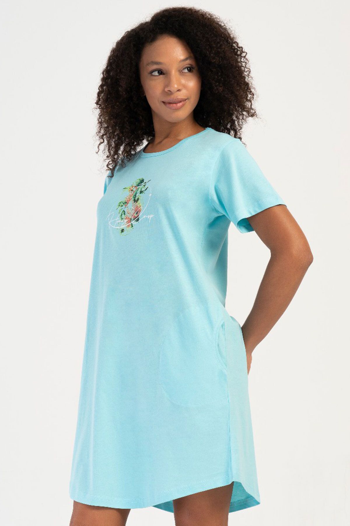 VİENETTA-Cotton Women's Short Sleeve Nightgown, 407065 3