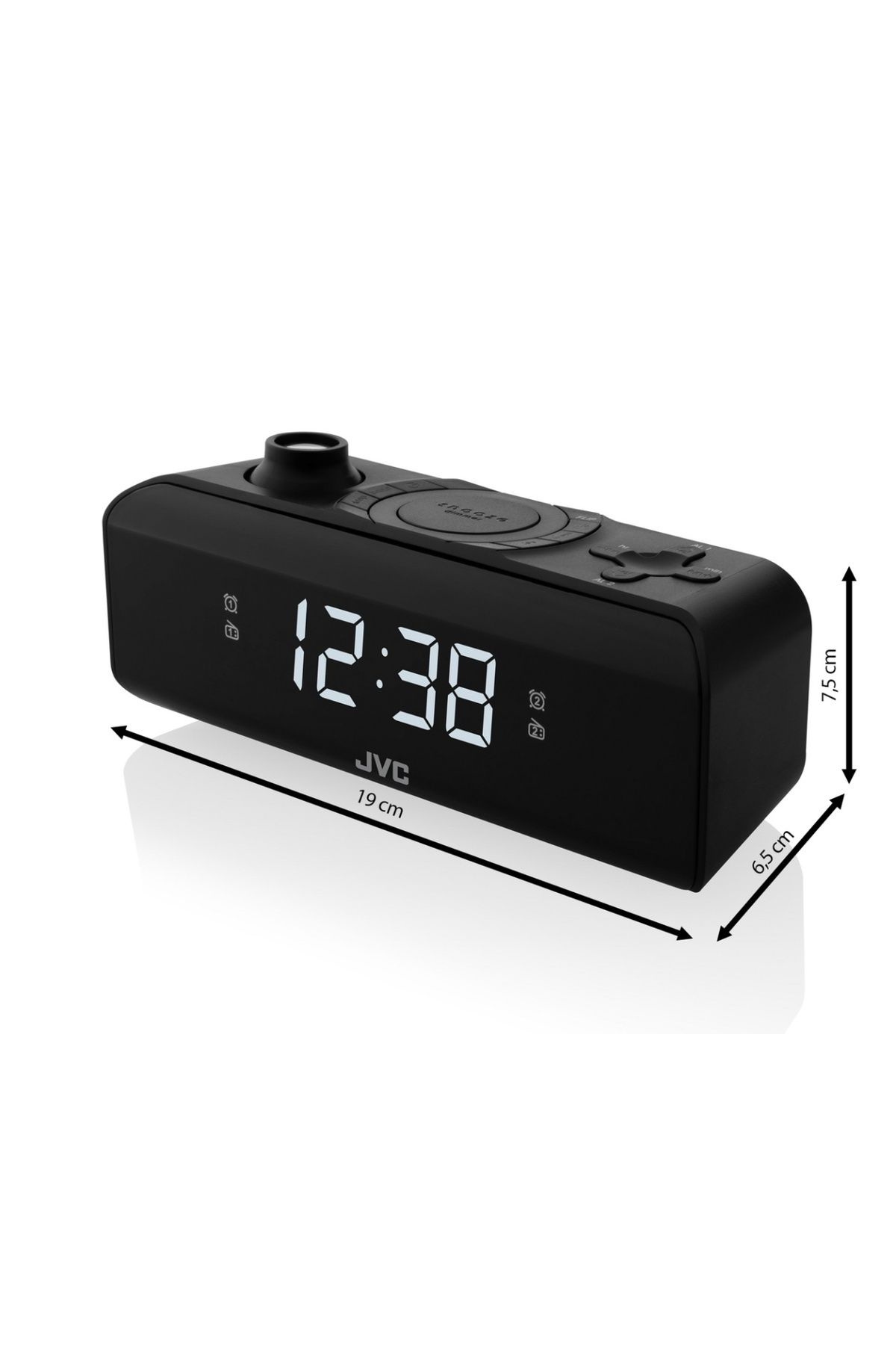 JVC-RA-E211B clock and alarm radio, time projection, digital FM/AM tuner, brightness setting, black 10