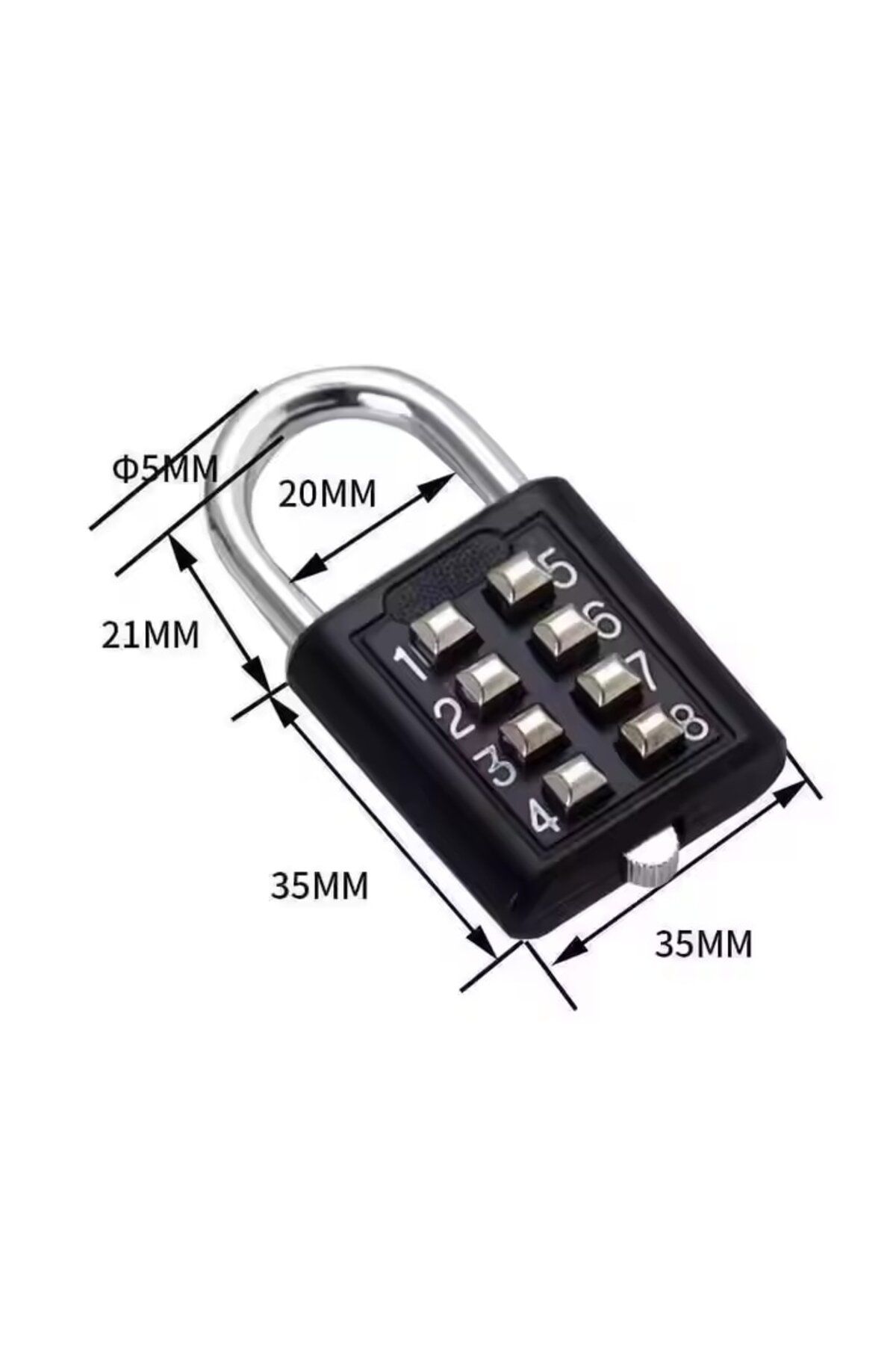 OEM-Set 2 Locks with 8-Digits Code, Zinc Alloy, Black 3