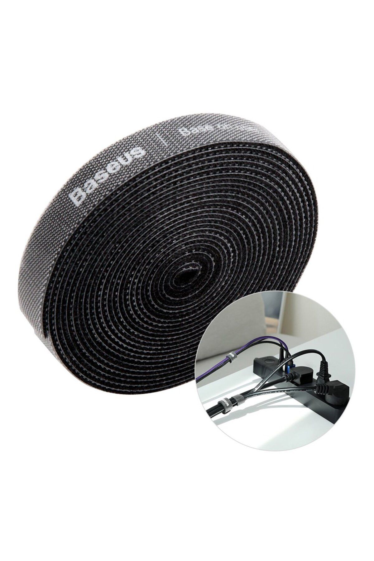 Baseus-Bandă Velcro organizator de cabluri 3m neagră 1