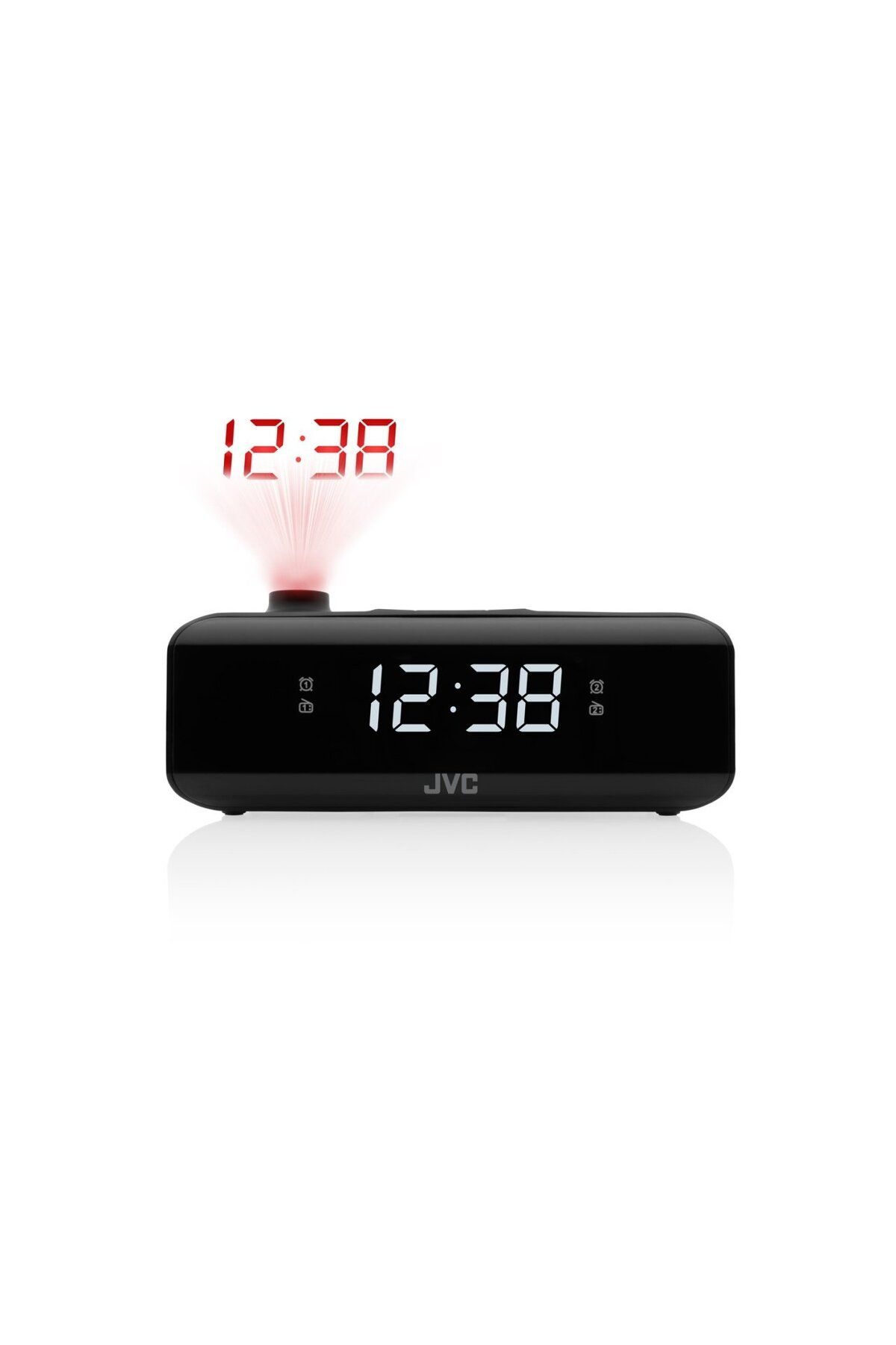 JVC-RA-E211B clock and alarm radio, time projection, digital FM/AM tuner, brightness setting, black 3