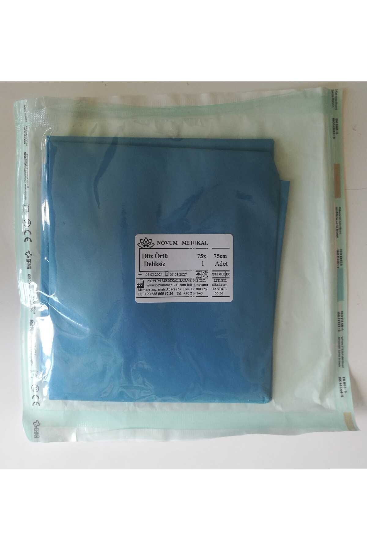 NOVUM 25 Adet Biflex ( Emici ) Steril Deliksiz Düz Örtü 75x75 Cm Serviyet