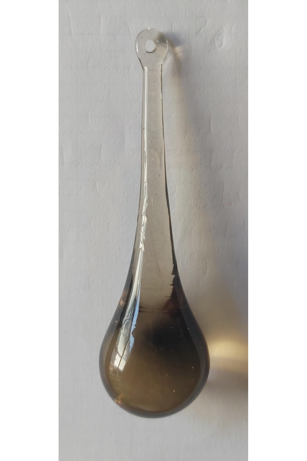 2 adet 8 cm Damla , Gözyaşı antrasit renk kristal avize taşı (metal halka hediye)