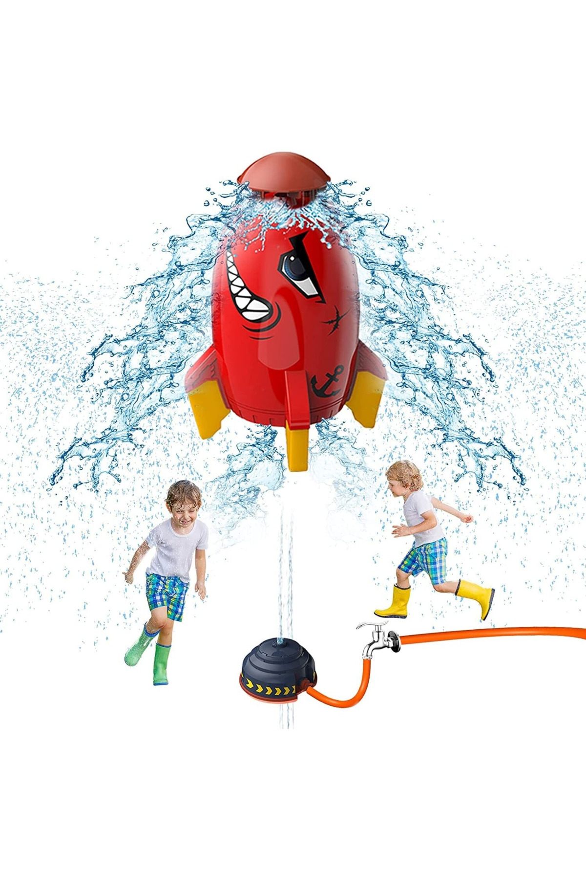 MOAWAVE-Garden sprinkler with rocket, garden toy, dimensions 10.4x28, 4cm, color Red MOAWAVE™ 7