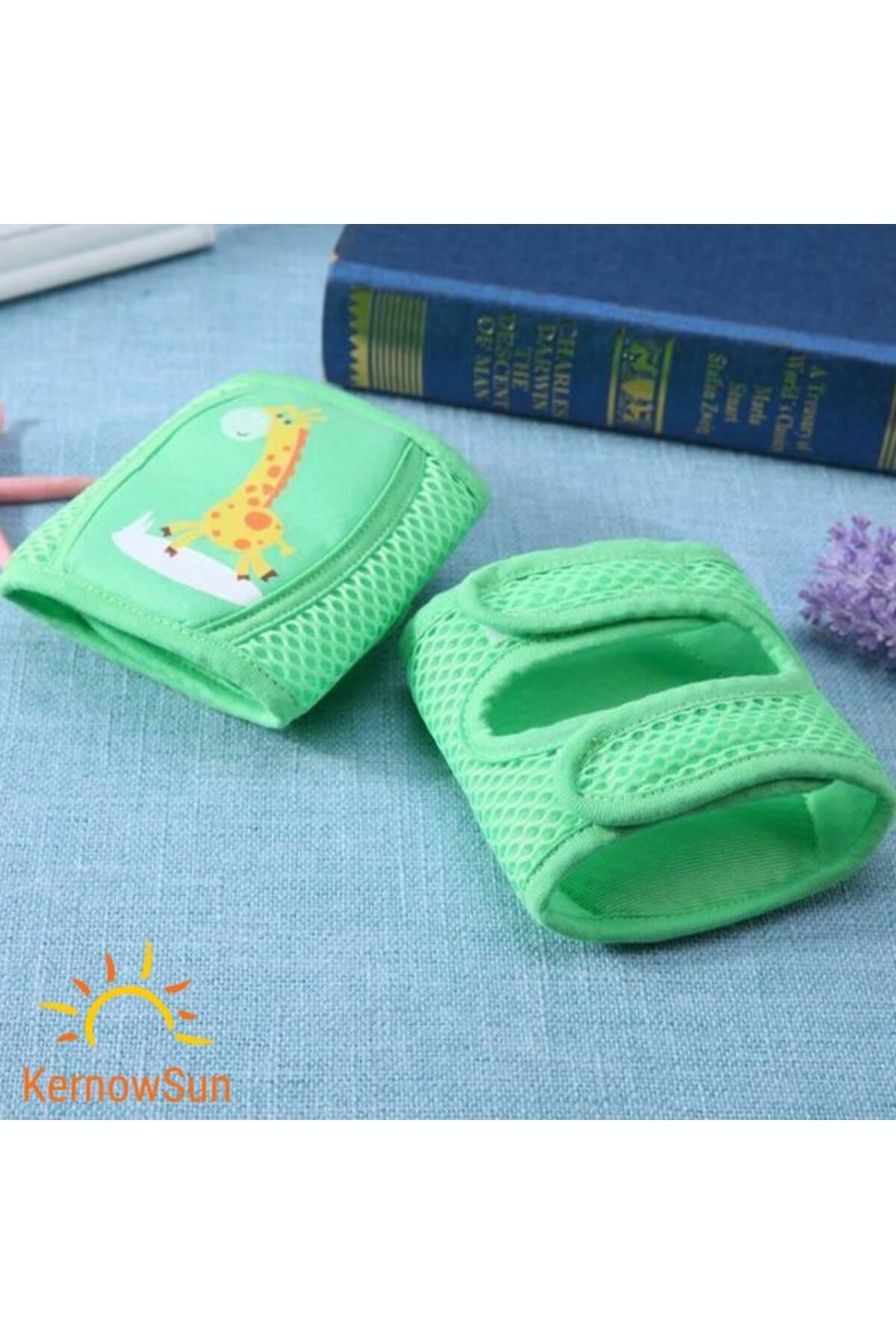 KERNOWSUN-Non-Slip Knee Pads for Babies, Giraffe Design, Green – 3