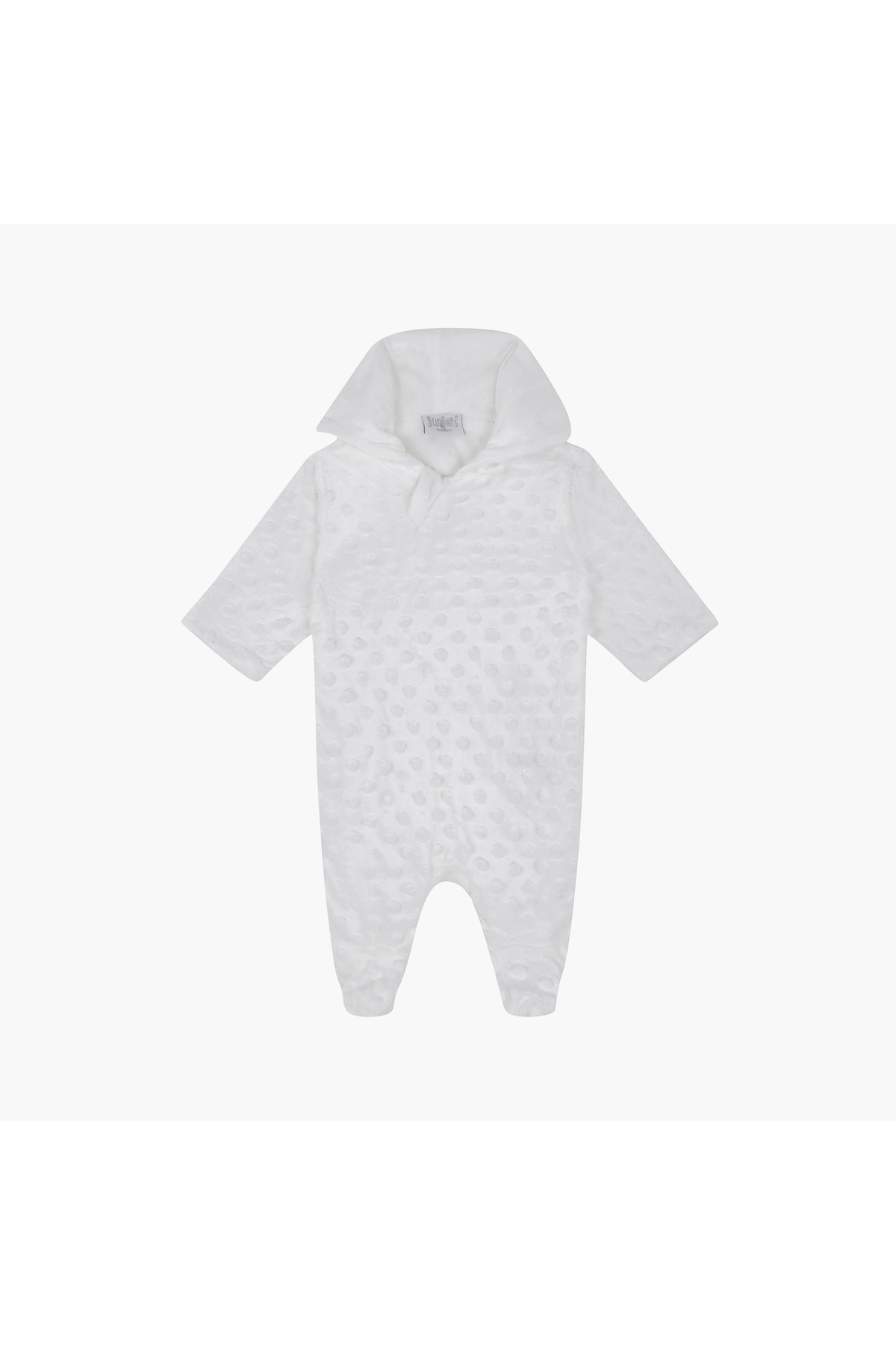 Juniors Textured Closed Feet Sleepsuit with Hood and Button Closure
