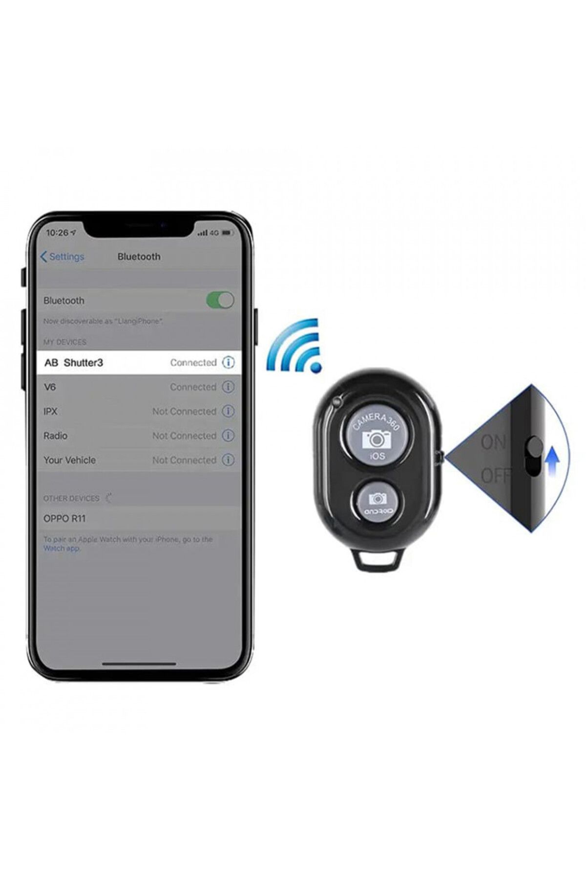 Techsuit-Telecomandă pentru stick selfie - Control Bluetooth (RMC-01) - Negru 4
